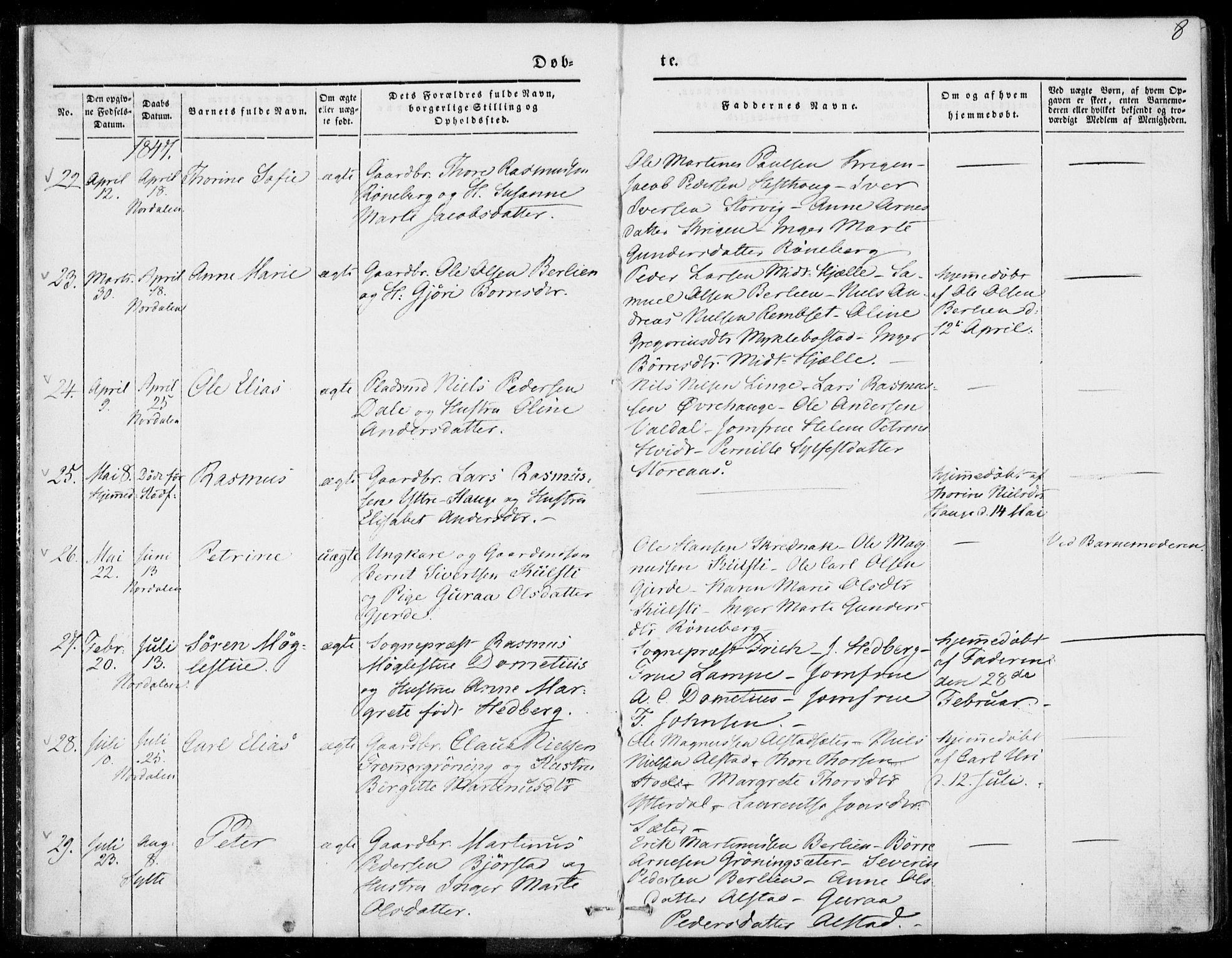 Ministerialprotokoller, klokkerbøker og fødselsregistre - Møre og Romsdal, AV/SAT-A-1454/519/L0249: Ministerialbok nr. 519A08, 1846-1868, s. 8