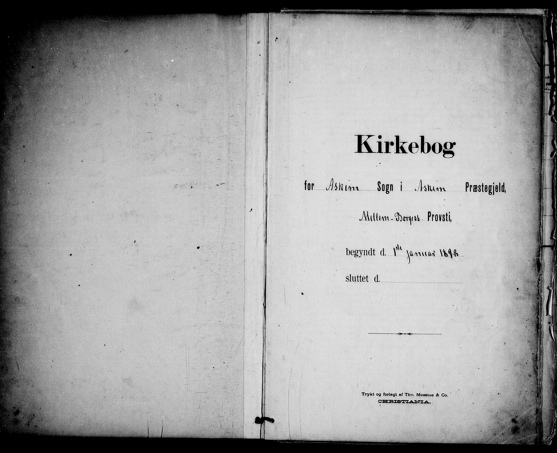 Askim prestekontor Kirkebøker, SAO/A-10900/F/Fa/L0008: Ministerialbok nr. 8, 1898-1912, s. 1