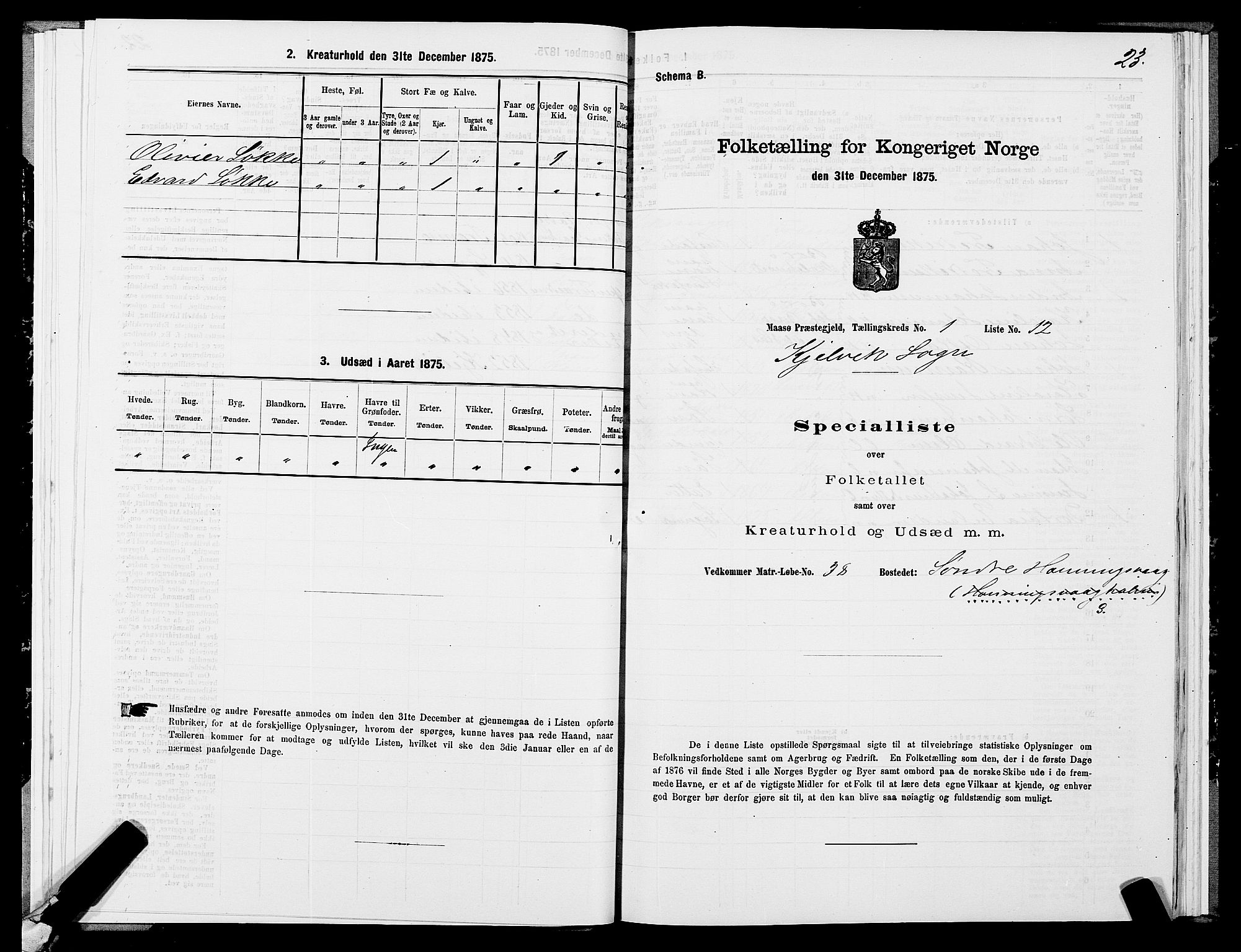 SATØ, Folketelling 1875 for 2018P Måsøy prestegjeld, 1875, s. 2023