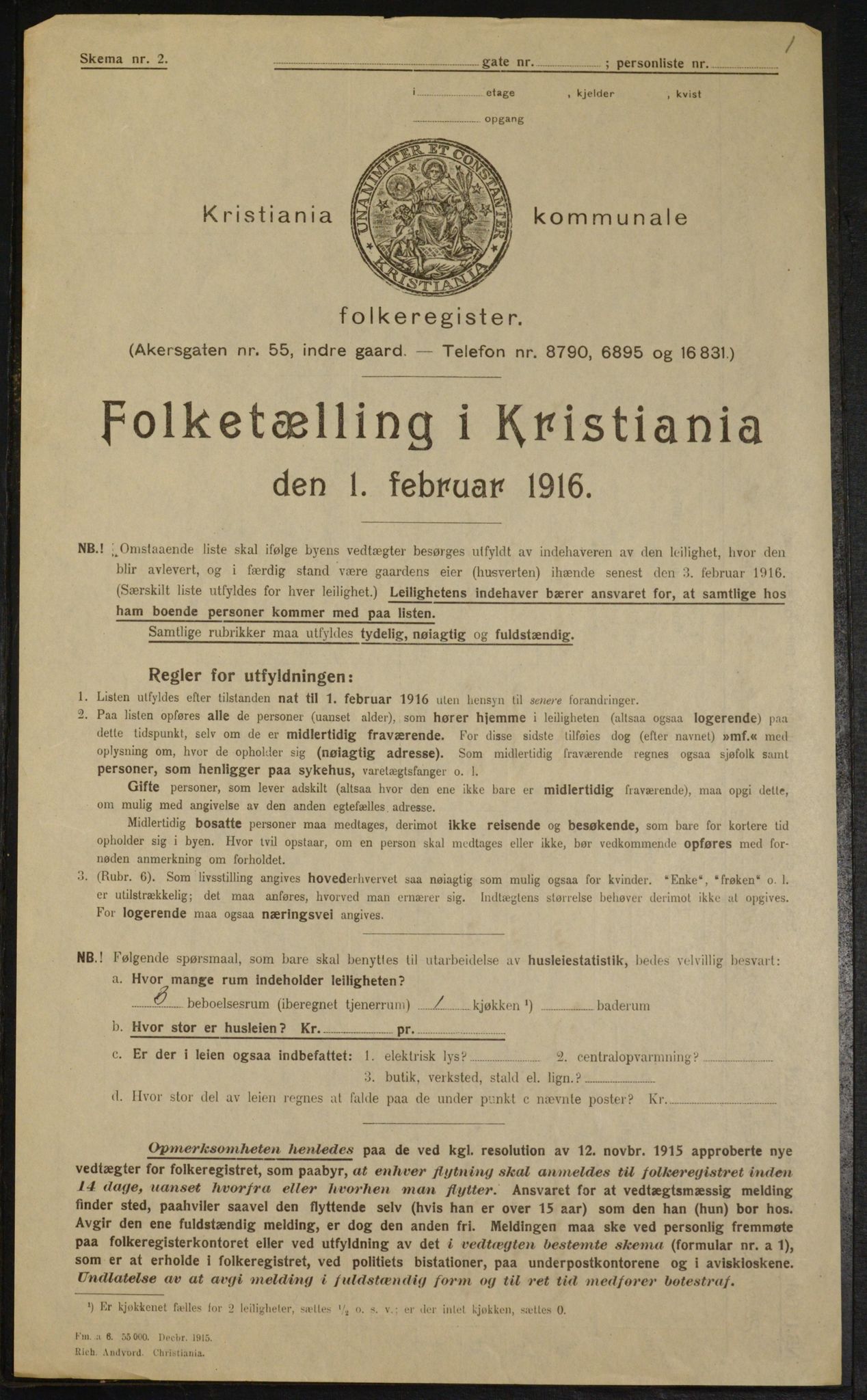 OBA, Kommunal folketelling 1.2.1916 for Kristiania, 1916, s. 18964