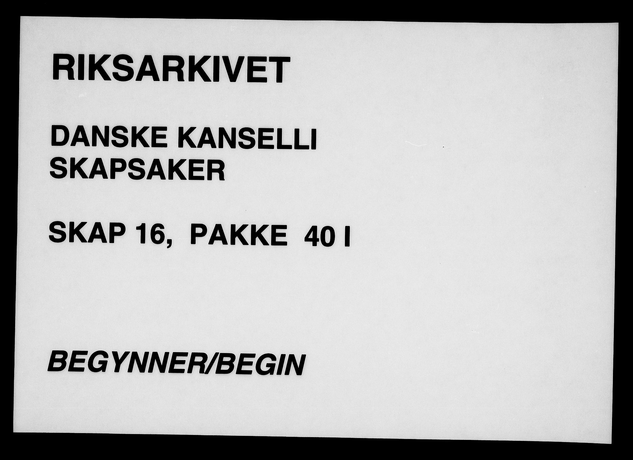 Danske Kanselli, Skapsaker, RA/EA-4061/F/L0114: Skap 16, pakke 40, 1788-1790, s. 1