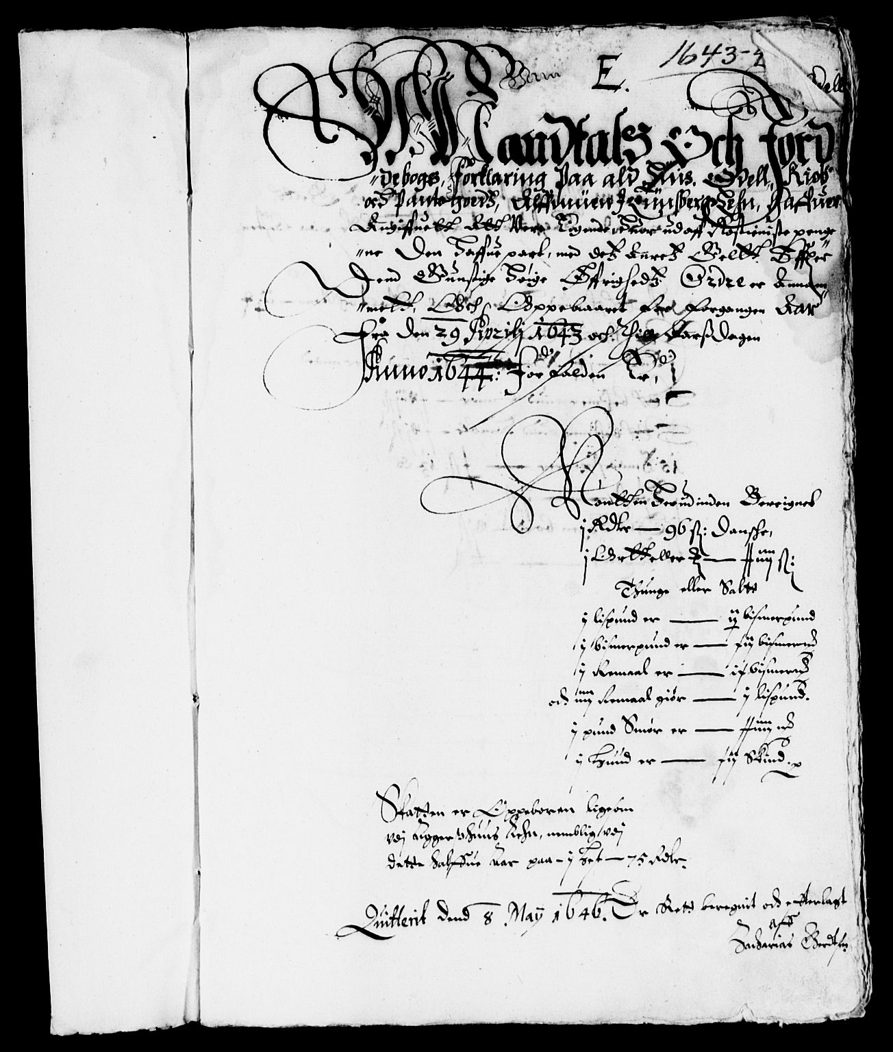 Rentekammeret inntil 1814, Reviderte regnskaper, Lensregnskaper, RA/EA-5023/R/Rb/Rbo/L0025: Tønsberg len, 1643-1645