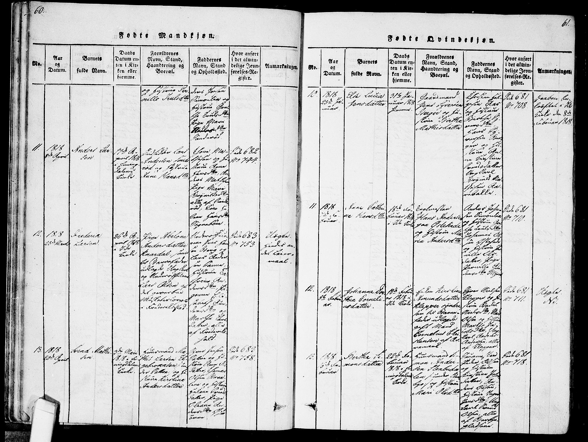 Idd prestekontor Kirkebøker, AV/SAO-A-10911/F/Fc/L0002: Ministerialbok nr. III 2, 1815-1831, s. 60-61