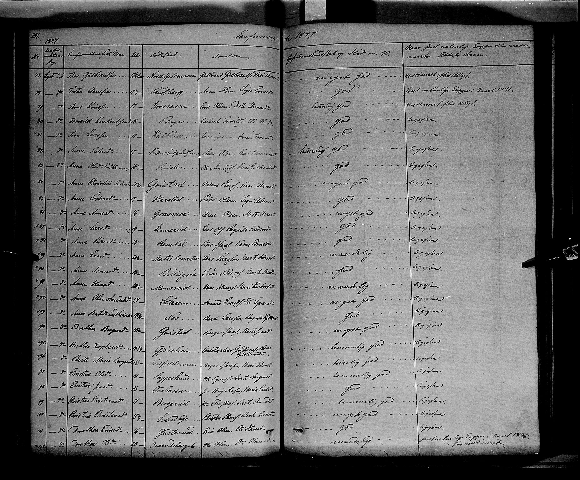 Vinger prestekontor, AV/SAH-PREST-024/H/Ha/Haa/L0009: Ministerialbok nr. 9, 1847-1855, s. 231b