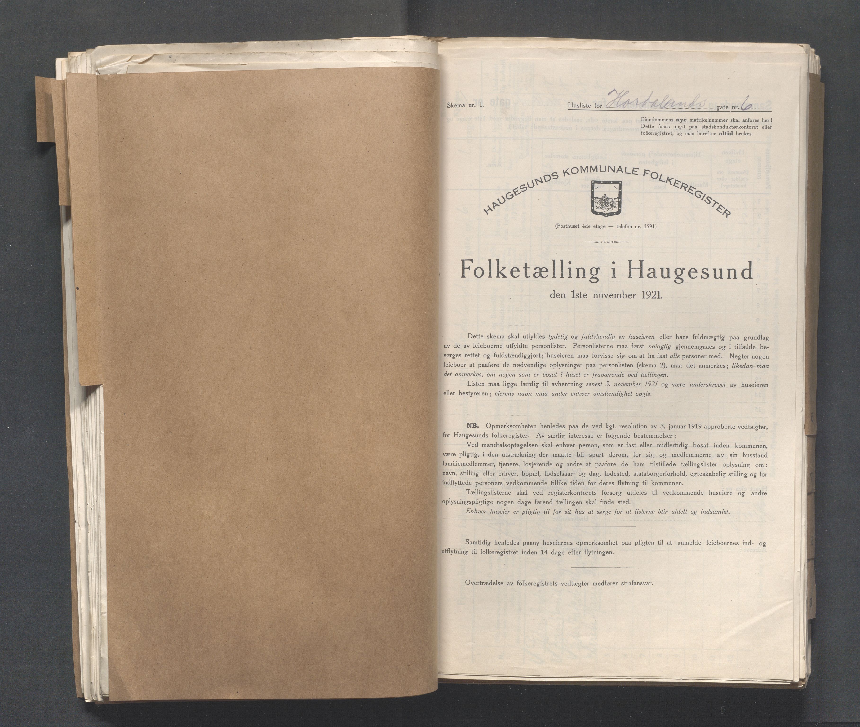 IKAR, Kommunal folketelling 1.11.1921 for Haugesund, 1921, s. 2326