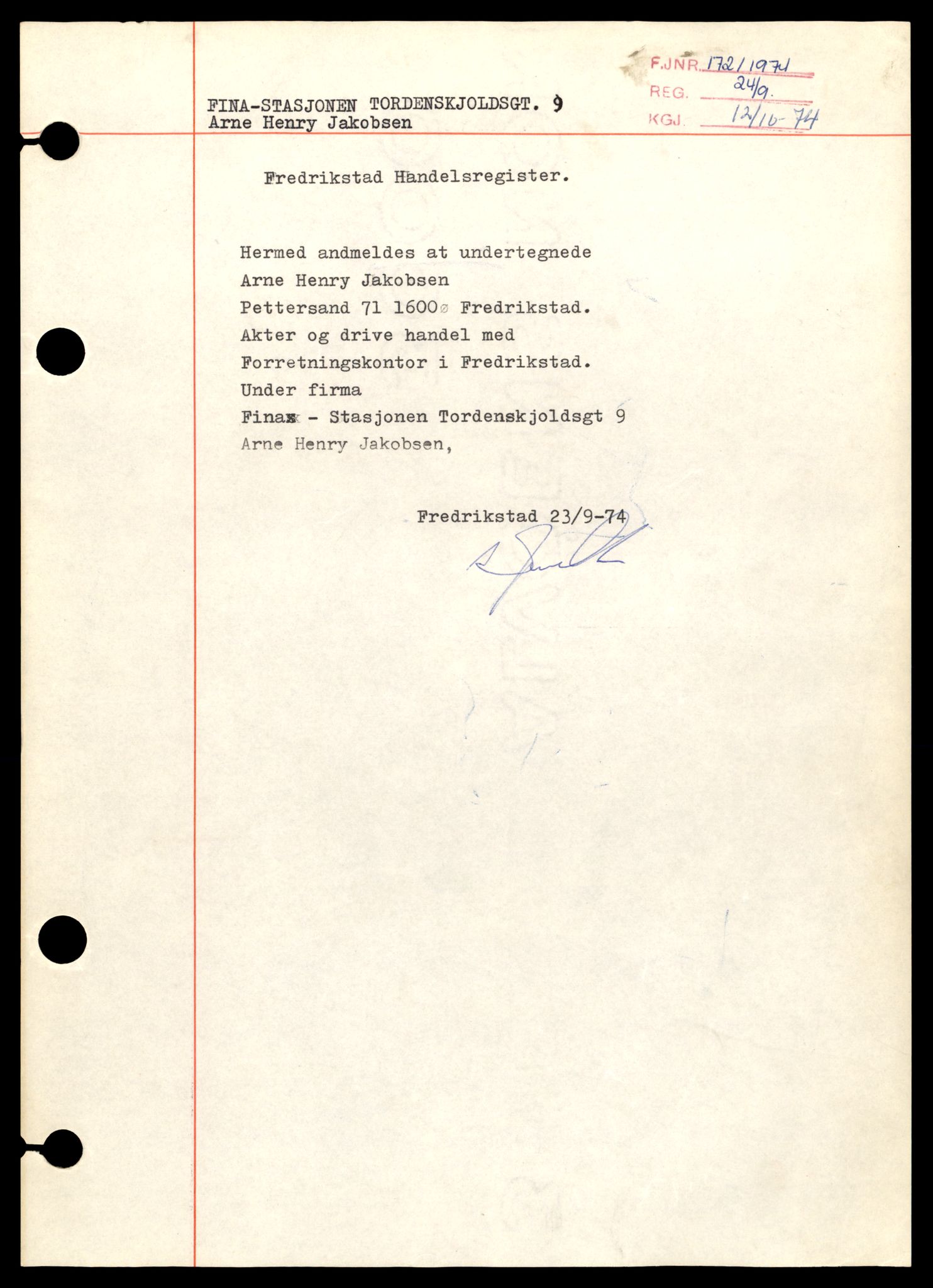 Fredrikstad tingrett, AV/SAT-A-10473/K/Ka/Kab/L0002: Enkeltmannsforetak, F-K, 1944-1990, s. 25