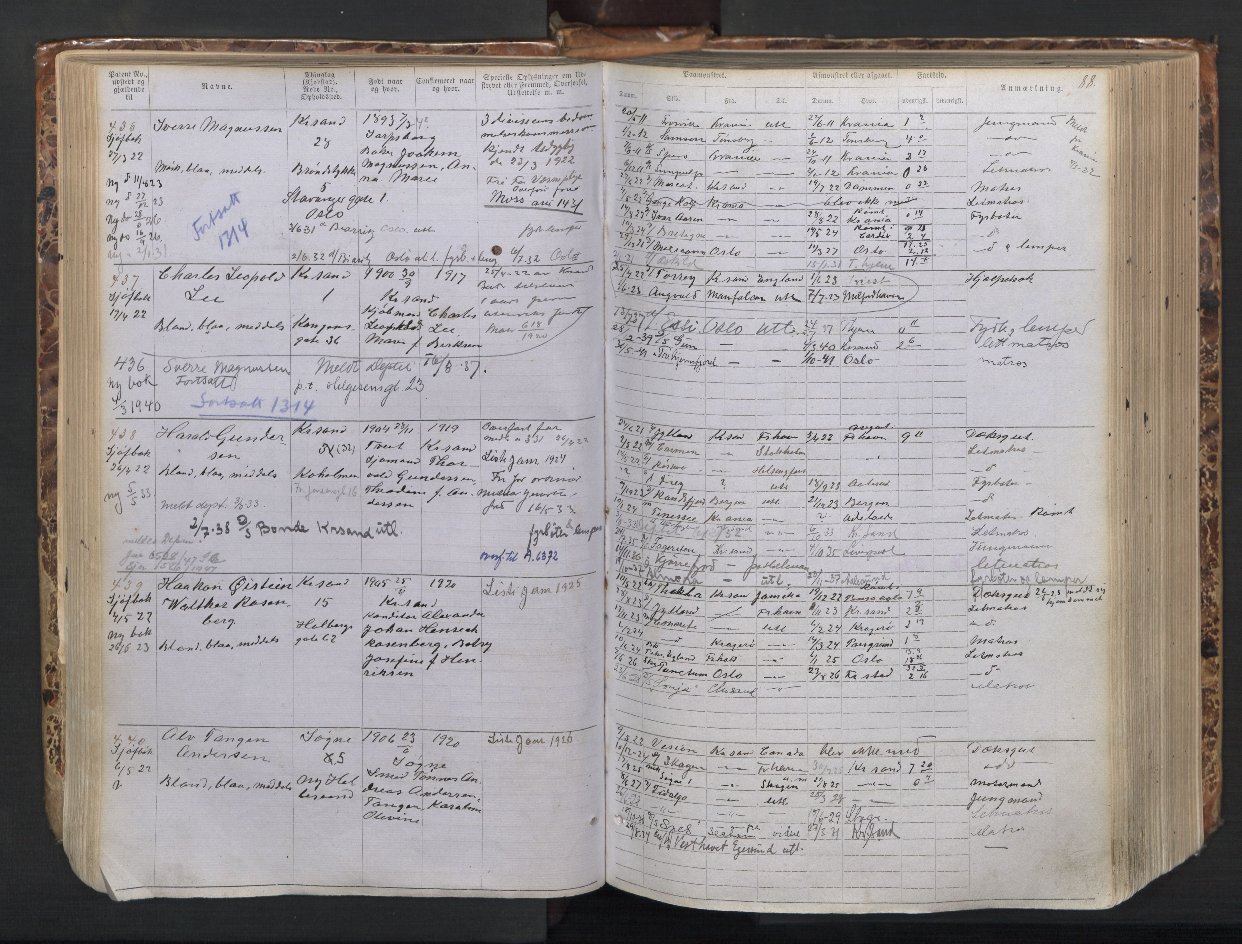 Kristiansand mønstringskrets, AV/SAK-2031-0015/F/Fa/L0008: Annotasjonsrulle nr 1-1330 med register, I-6, 1915-1948, s. 112