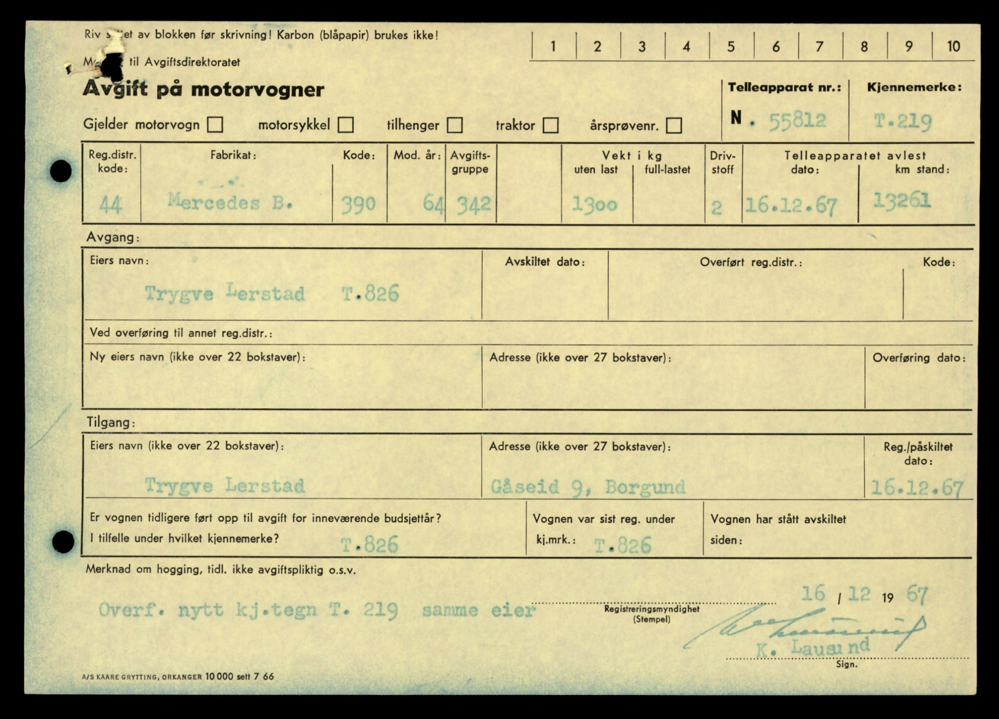 Møre og Romsdal vegkontor - Ålesund trafikkstasjon, SAT/A-4099/F/Fe/L0002: Registreringskort for kjøretøy T 128 - T 231, 1927-1998, s. 2684