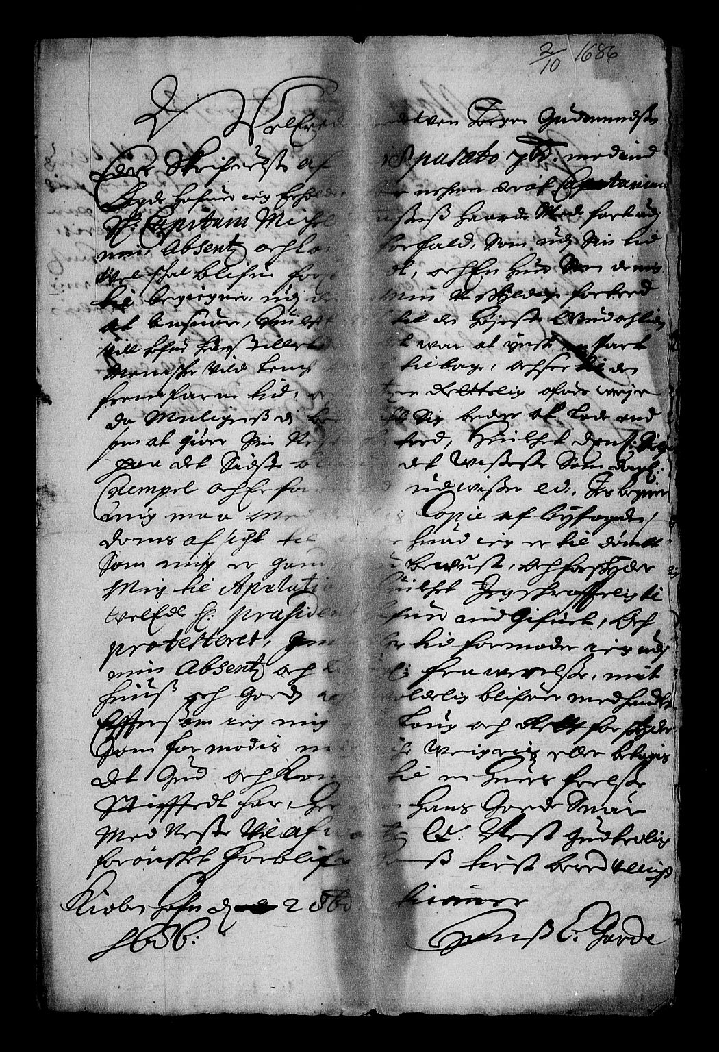 Stattholderembetet 1572-1771, RA/EA-2870/Af/L0001: Avskrifter av vedlegg til originale supplikker, nummerert i samsvar med supplikkbøkene, 1683-1687, s. 161