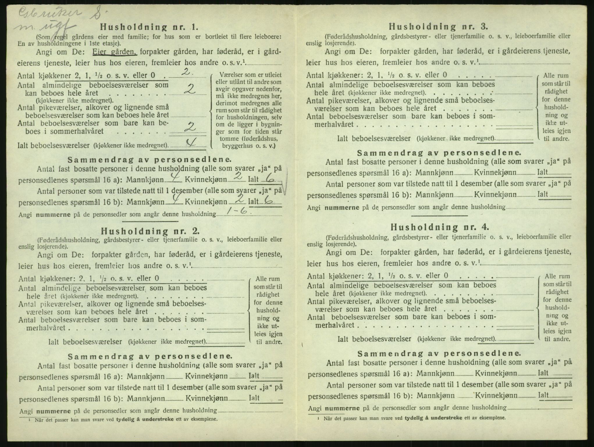 SAK, Folketelling 1920 for 0927 Høvåg herred, 1920, s. 385