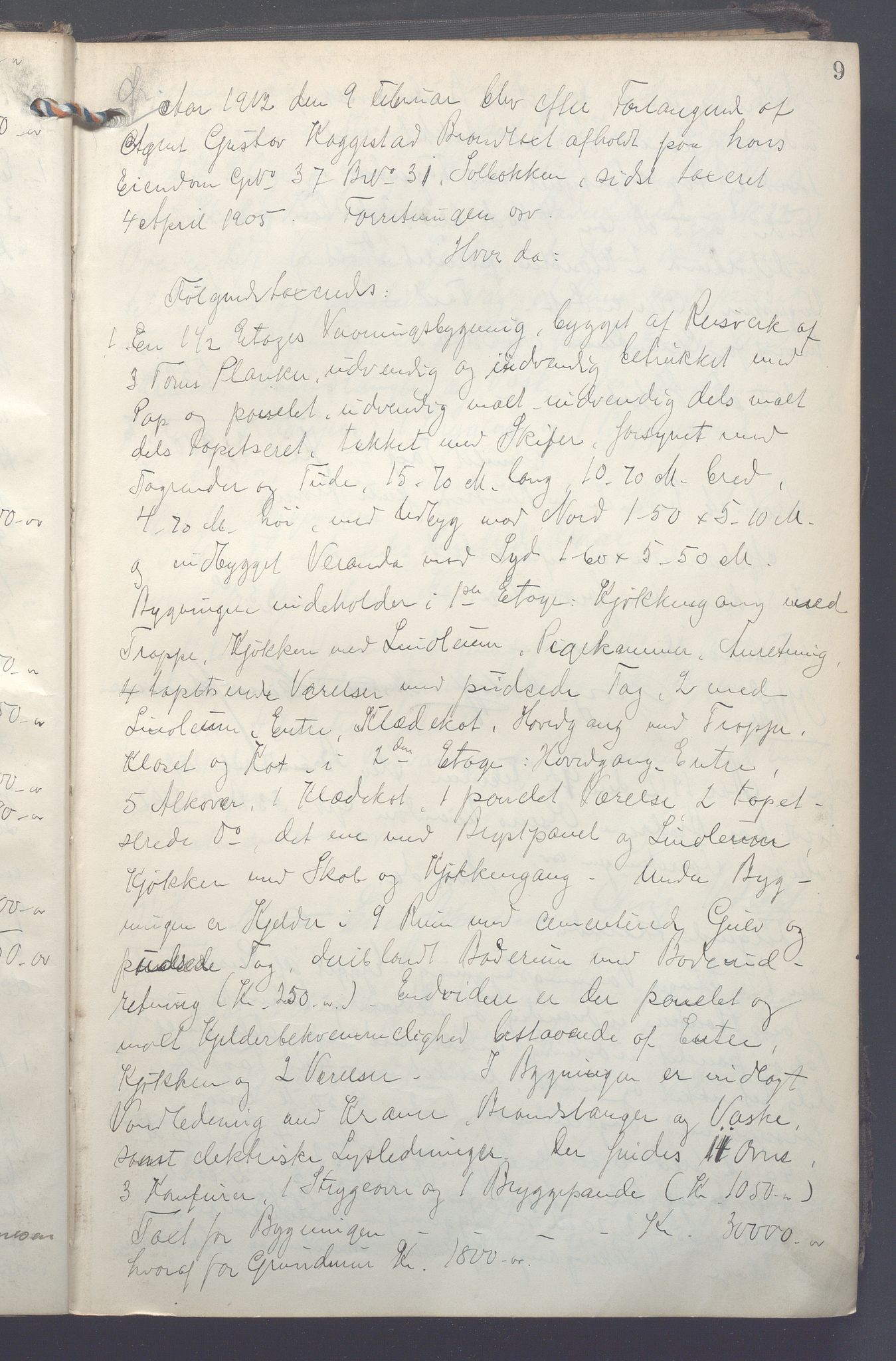 Lensmennene i Aker, OBA/A-10133/F/Fa/L0016: Branntakstprotokoll, 1912-1913, s. 9a