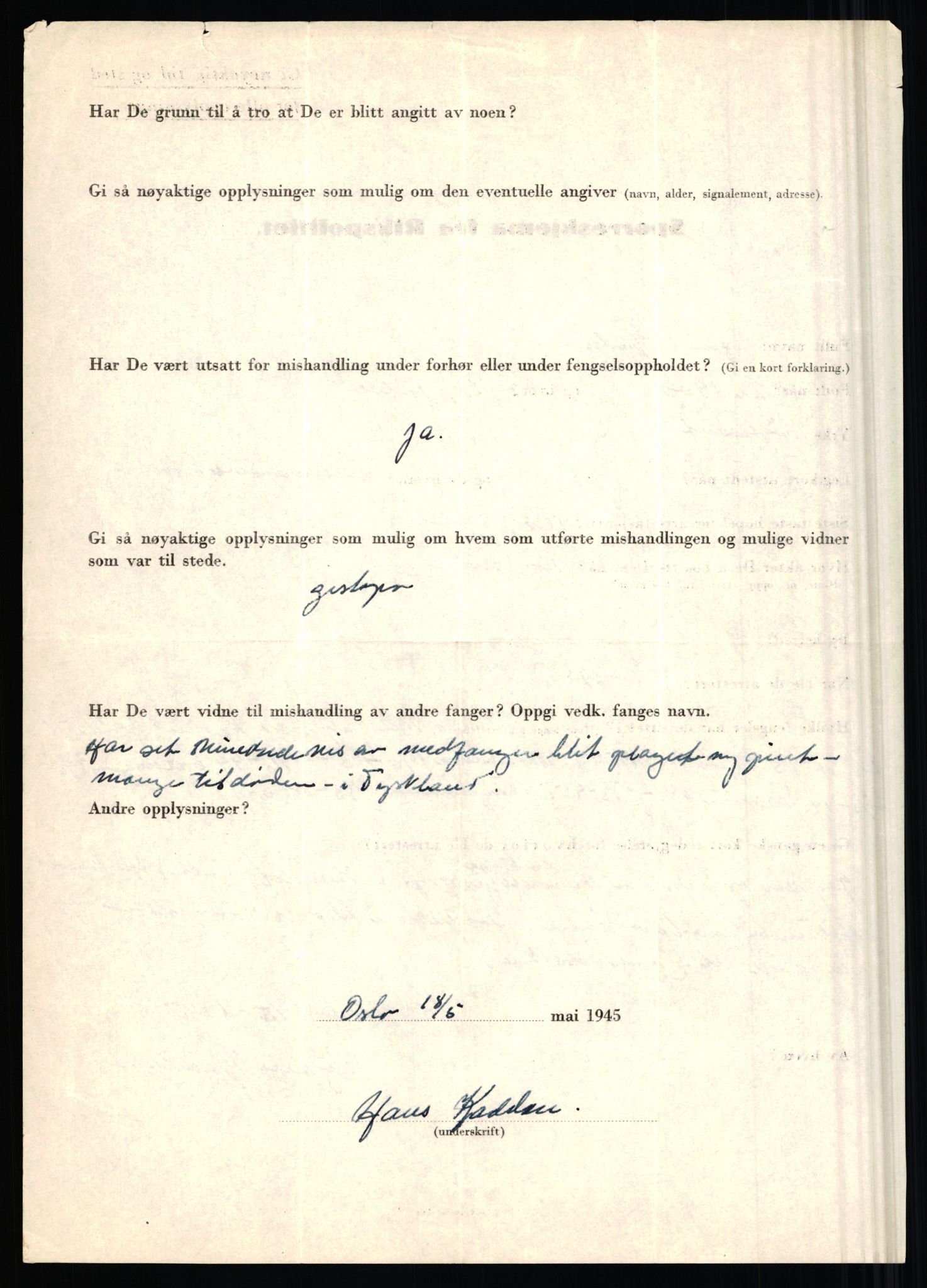 Rikspolitisjefen, AV/RA-S-1560/L/L0008: Jaffe, Bernhard - Karset, Helge Hafsahl, 1940-1945, s. 1202