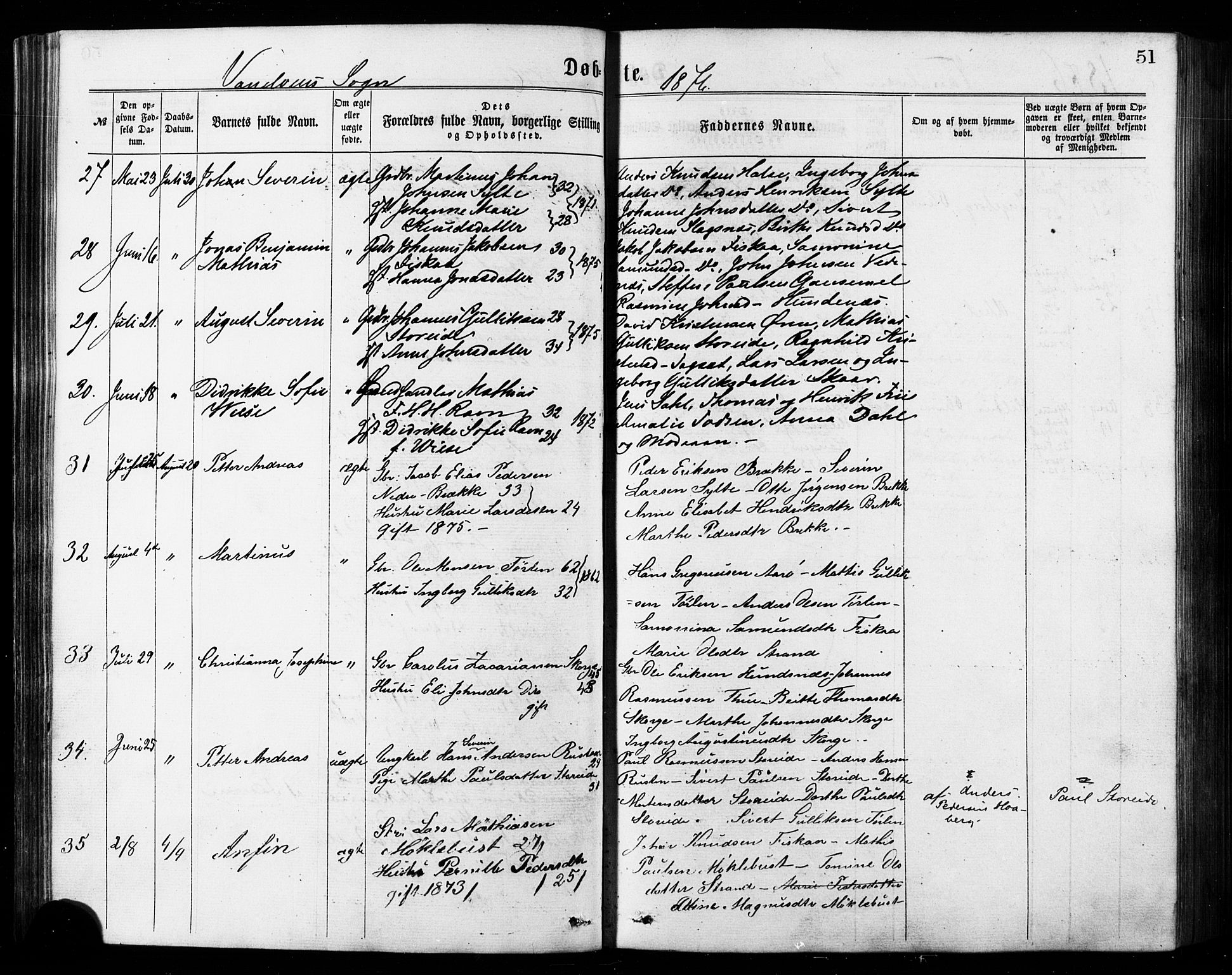 Ministerialprotokoller, klokkerbøker og fødselsregistre - Møre og Romsdal, AV/SAT-A-1454/501/L0007: Ministerialbok nr. 501A07, 1868-1884, s. 51