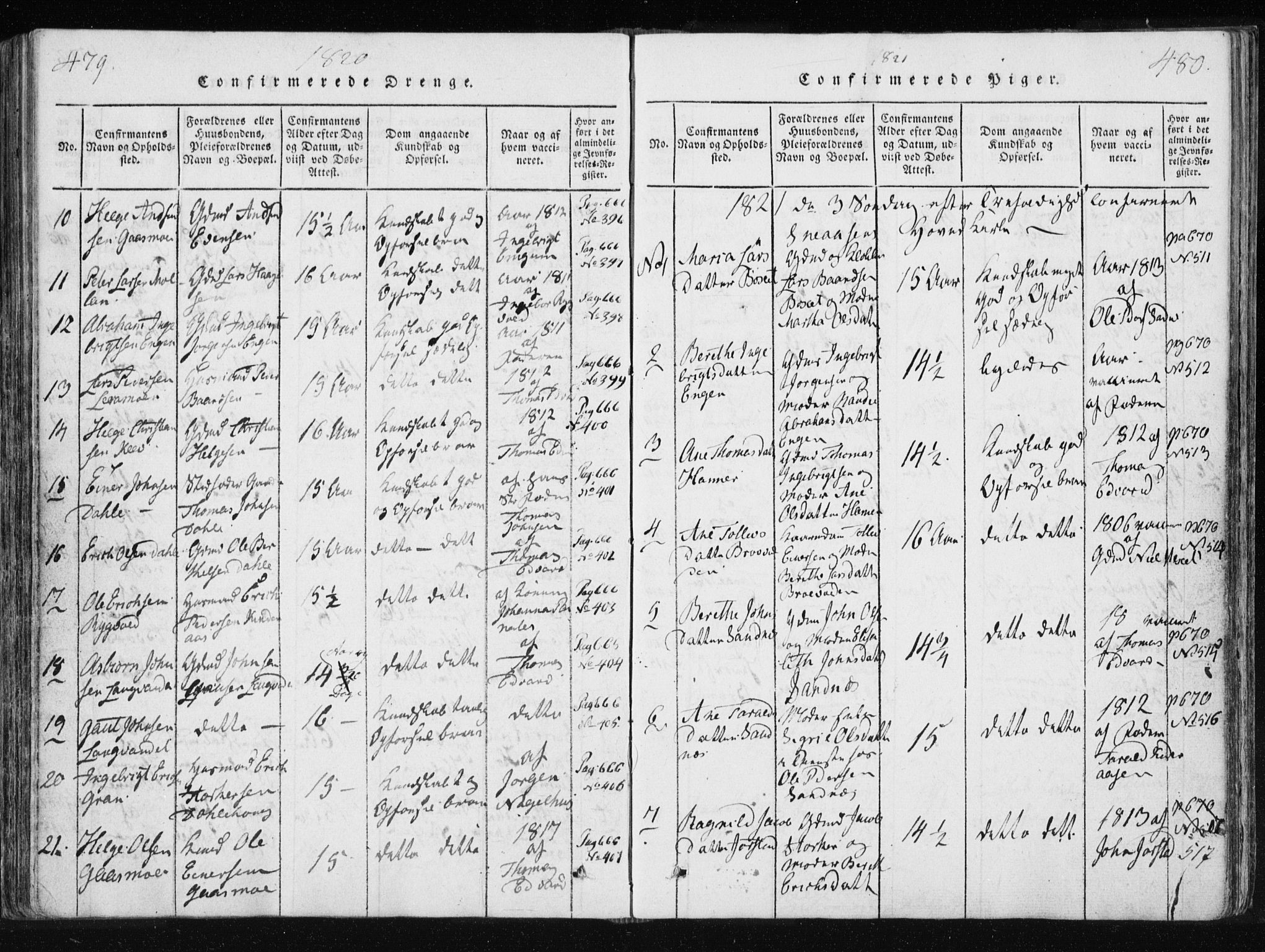 Ministerialprotokoller, klokkerbøker og fødselsregistre - Nord-Trøndelag, SAT/A-1458/749/L0469: Ministerialbok nr. 749A03, 1817-1857, s. 479-480