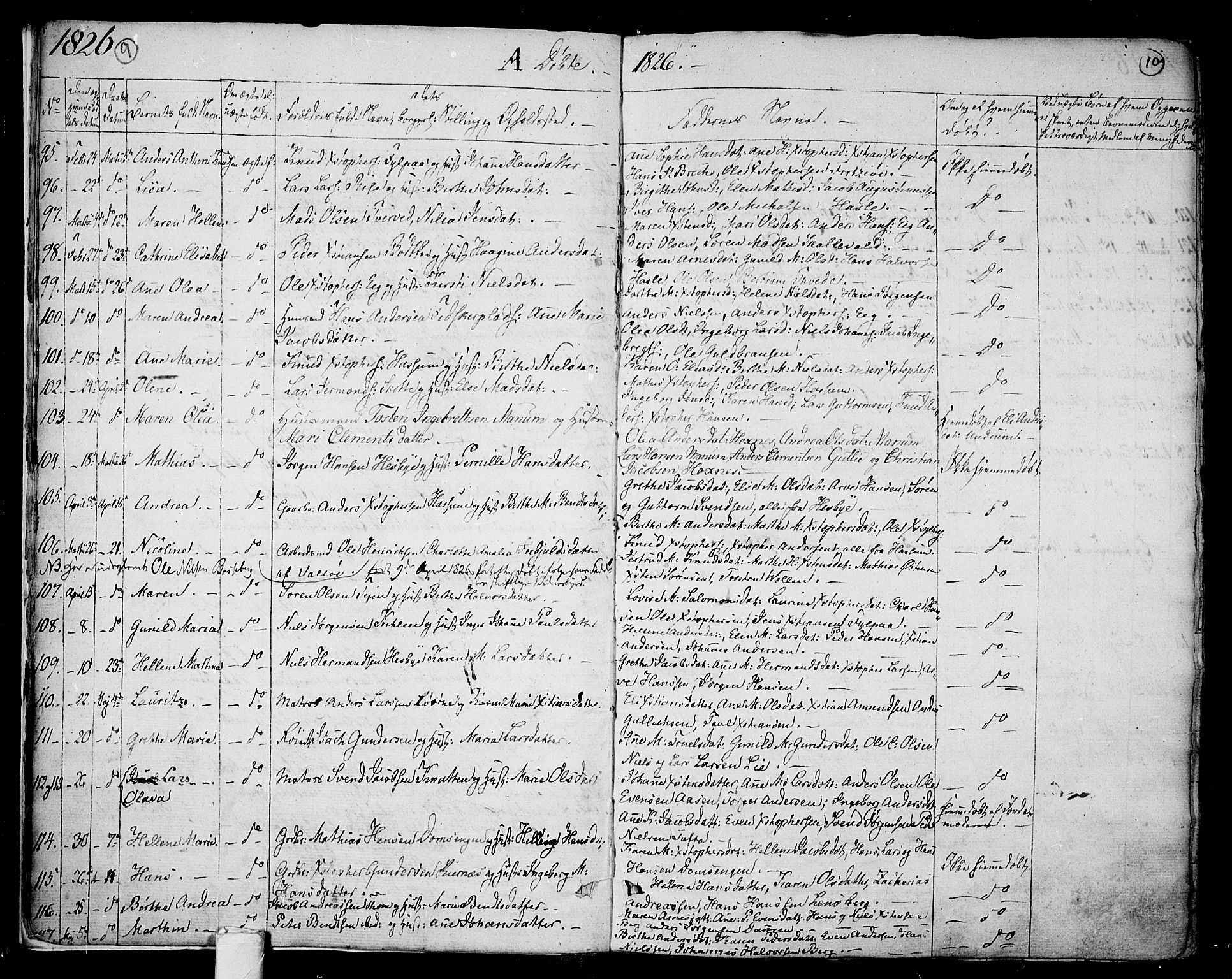 Sem kirkebøker, AV/SAKO-A-5/F/Fa/L0005: Ministerialbok nr. I 5, 1825-1842, s. 9-10