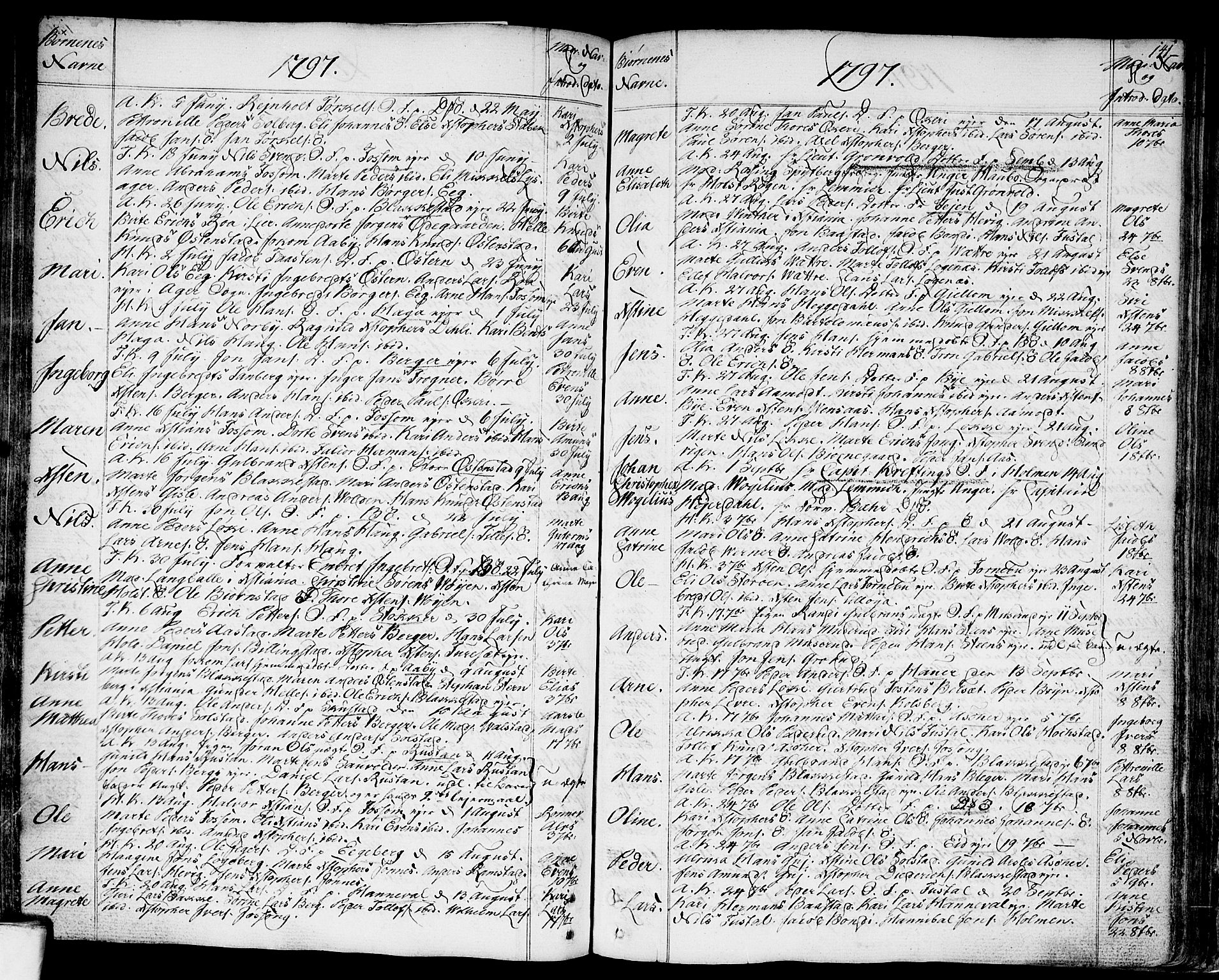 Asker prestekontor Kirkebøker, SAO/A-10256a/F/Fa/L0003: Ministerialbok nr. I 3, 1767-1807, s. 141