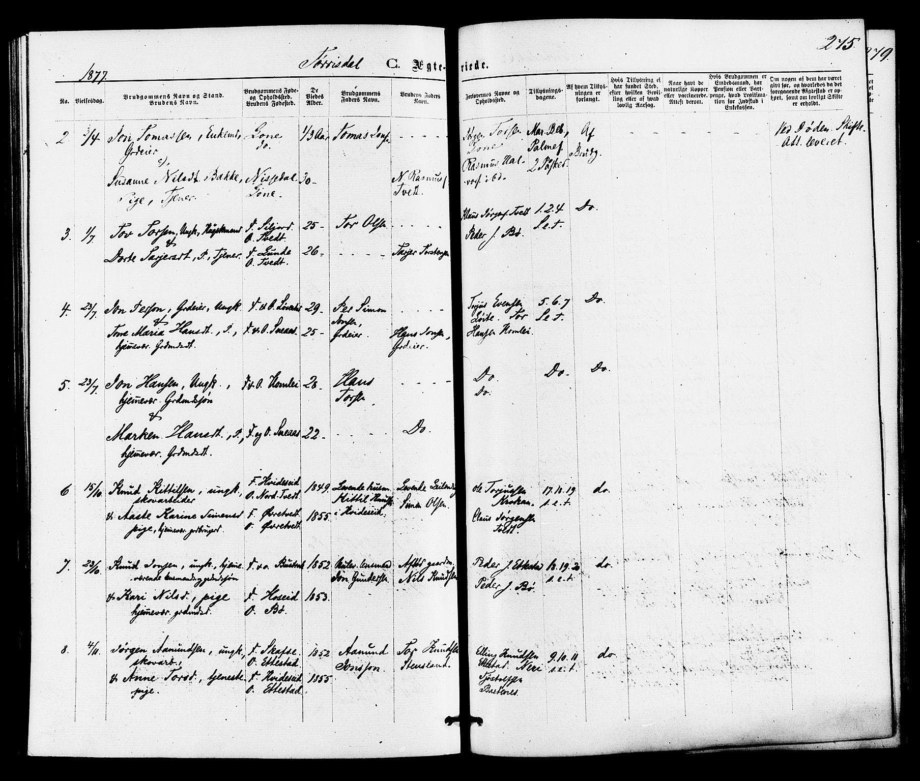 Drangedal kirkebøker, AV/SAKO-A-258/F/Fa/L0009: Ministerialbok nr. 9 /2, 1872-1884, s. 275