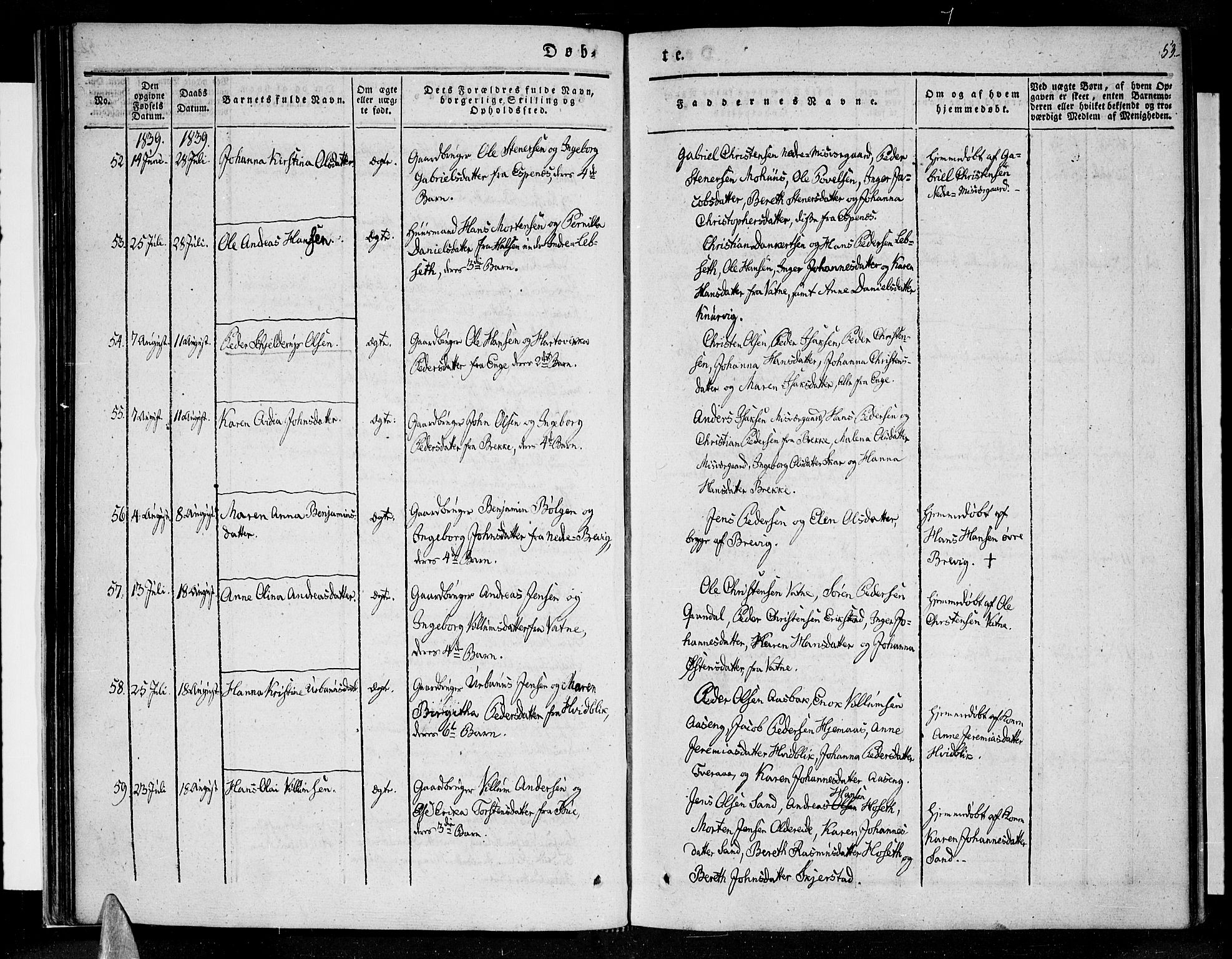 Ministerialprotokoller, klokkerbøker og fødselsregistre - Nordland, AV/SAT-A-1459/852/L0737: Ministerialbok nr. 852A07, 1833-1849, s. 53