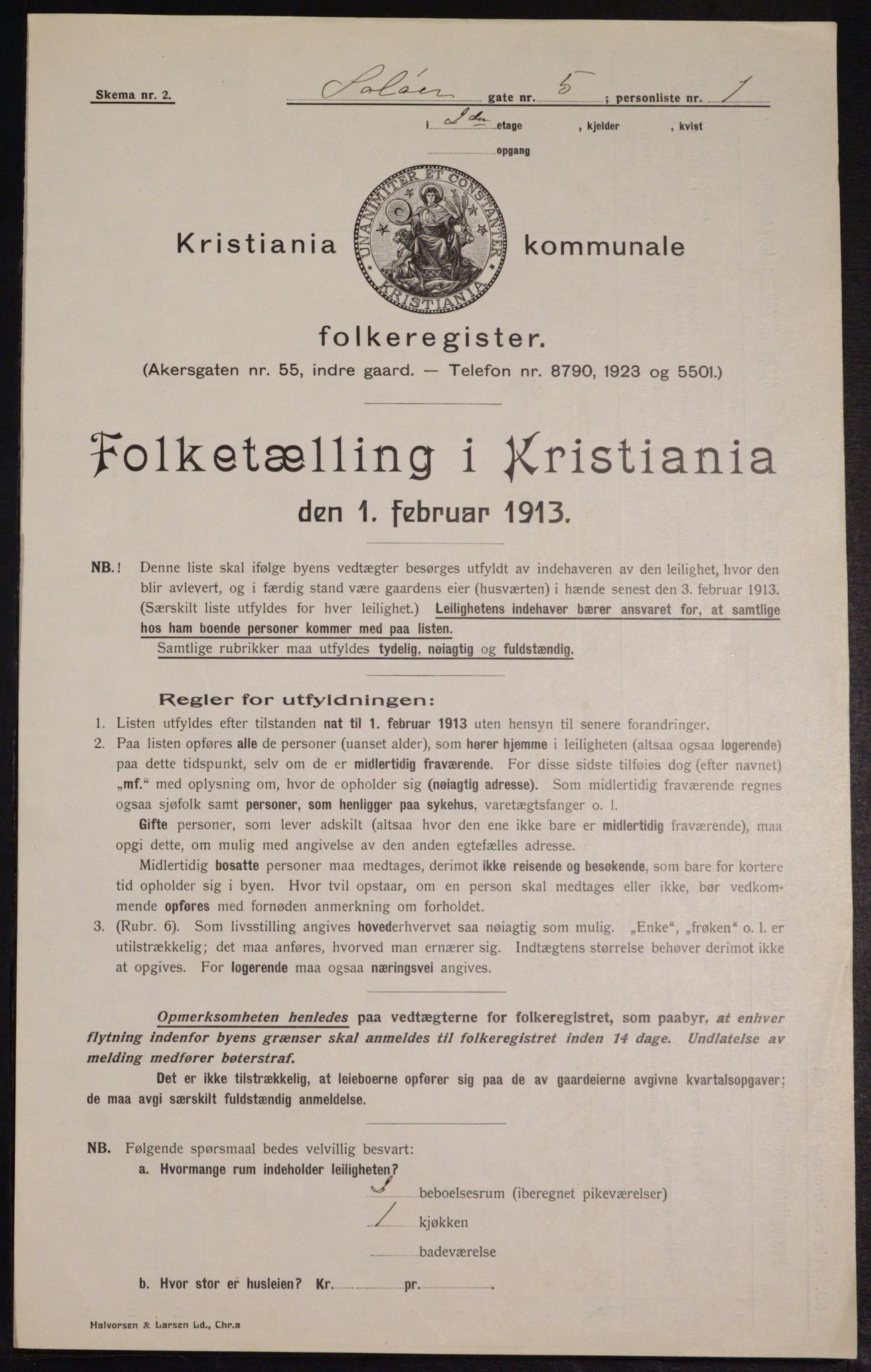 OBA, Kommunal folketelling 1.2.1913 for Kristiania, 1913, s. 99742