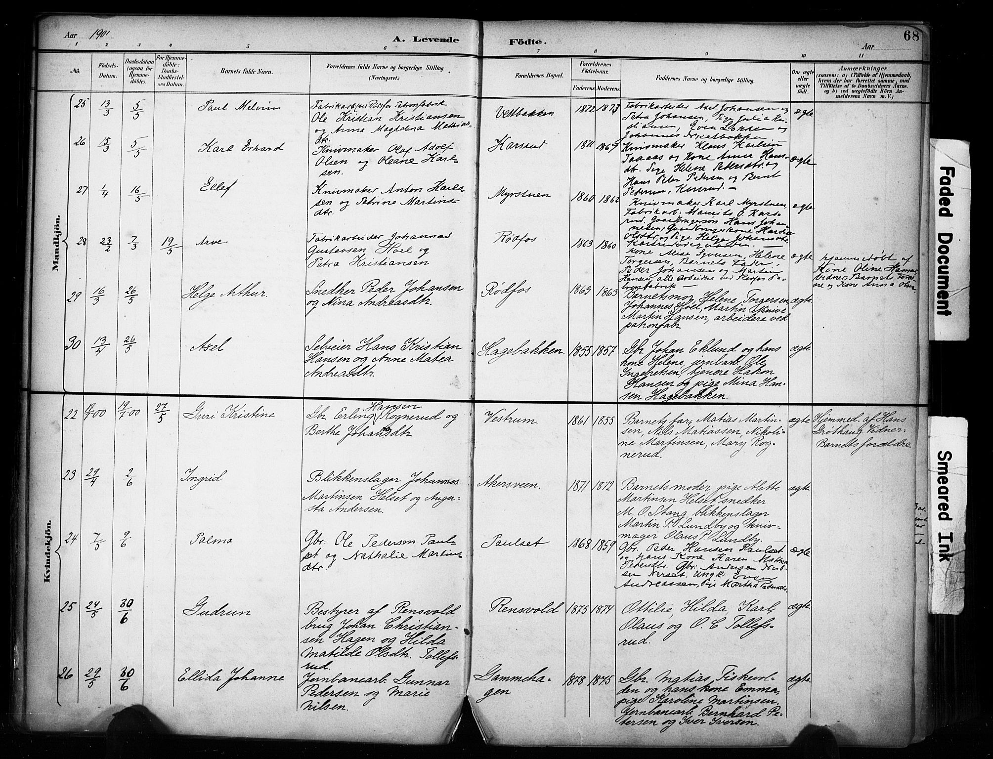 Vestre Toten prestekontor, AV/SAH-PREST-108/H/Ha/Haa/L0011: Ministerialbok nr. 11, 1895-1906, s. 68