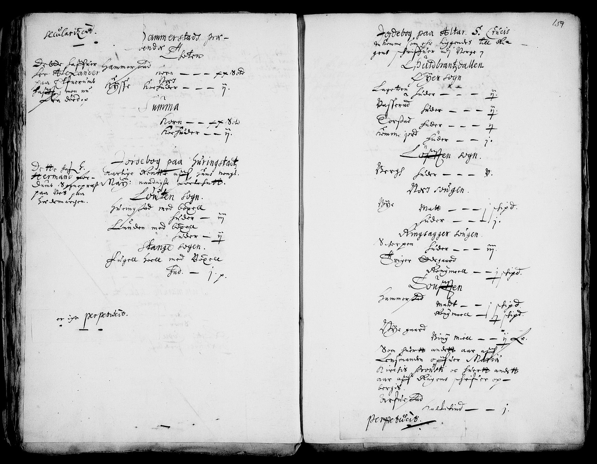 Rentekammeret inntil 1814, Realistisk ordnet avdeling, AV/RA-EA-4070/Fc/Fca/L0001/0003: [Ca I]  Akershus stift / Kristiania kapitels jordebok, 1662, s. 158-159