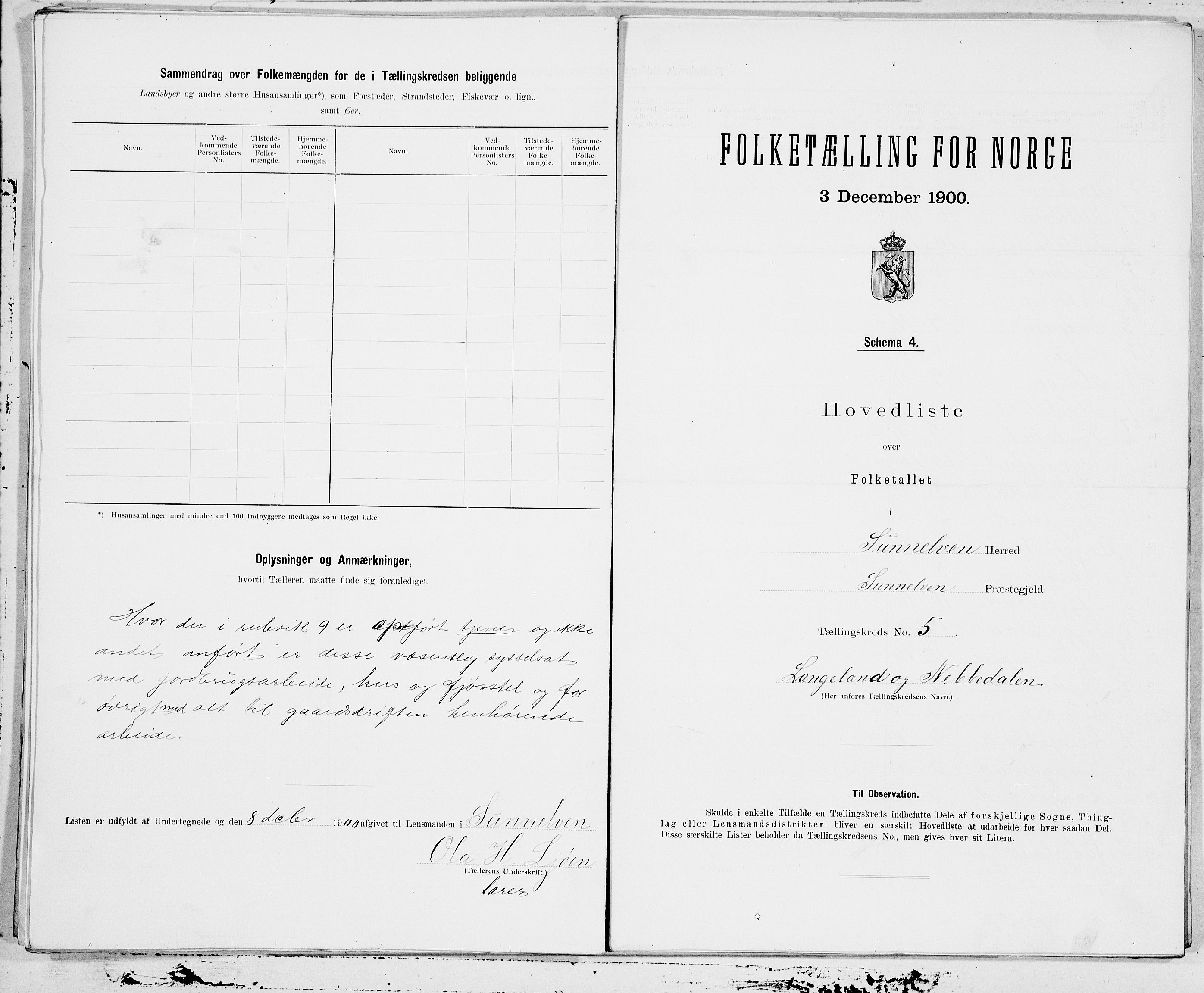 SAT, Folketelling 1900 for 1523 Sunnylven herred, 1900, s. 10