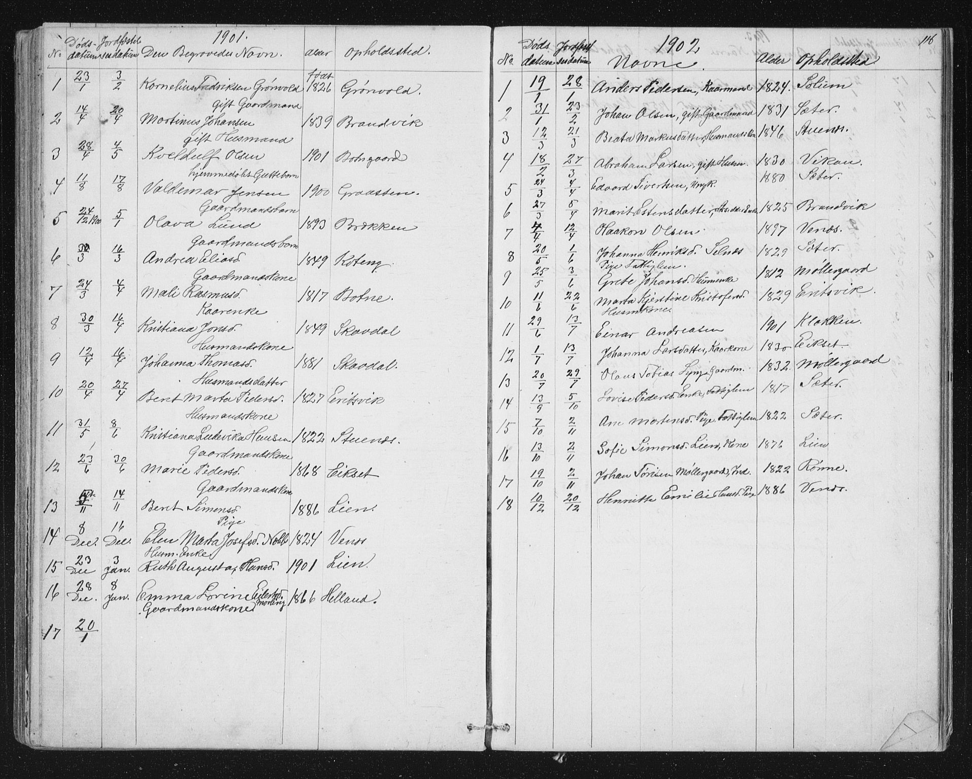 Ministerialprotokoller, klokkerbøker og fødselsregistre - Sør-Trøndelag, SAT/A-1456/651/L0647: Klokkerbok nr. 651C01, 1866-1914, s. 116