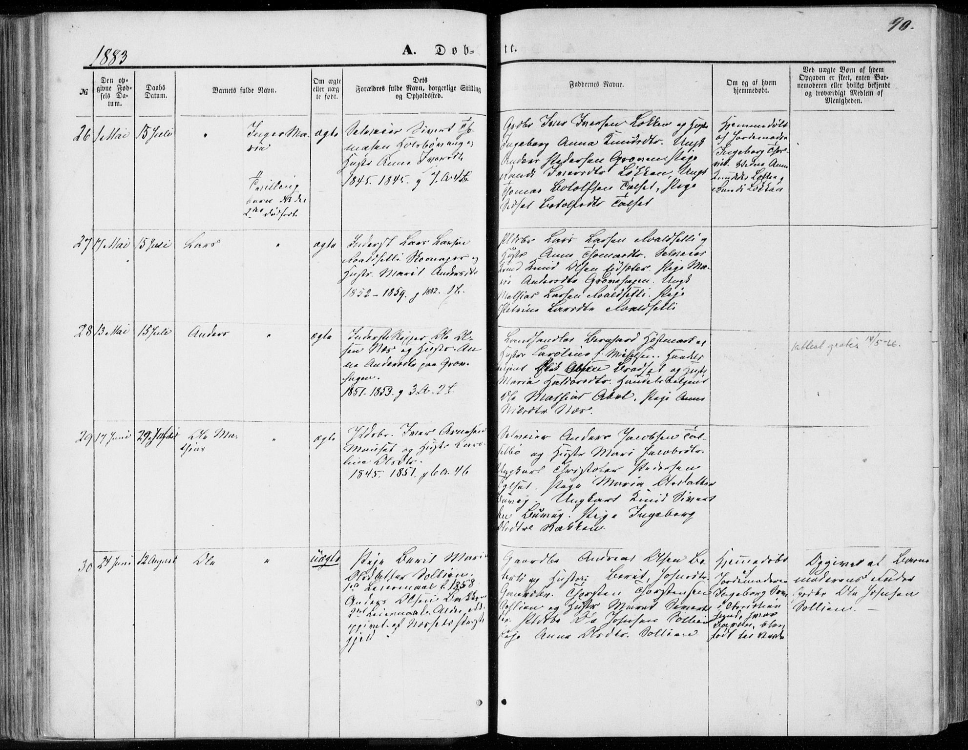 Ministerialprotokoller, klokkerbøker og fødselsregistre - Møre og Romsdal, AV/SAT-A-1454/557/L0681: Ministerialbok nr. 557A03, 1869-1886, s. 90