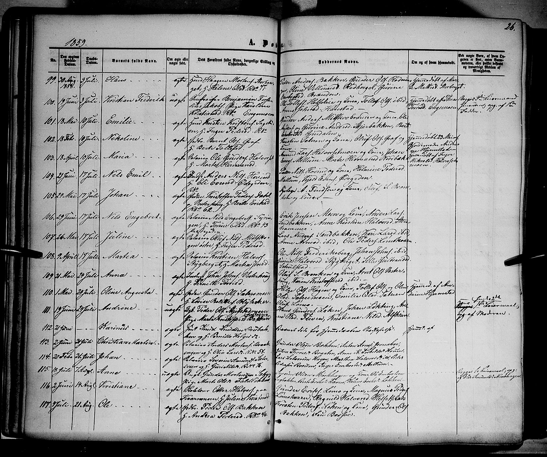 Elverum prestekontor, AV/SAH-PREST-044/H/Ha/Haa/L0010: Ministerialbok nr. 10, 1857-1868, s. 26