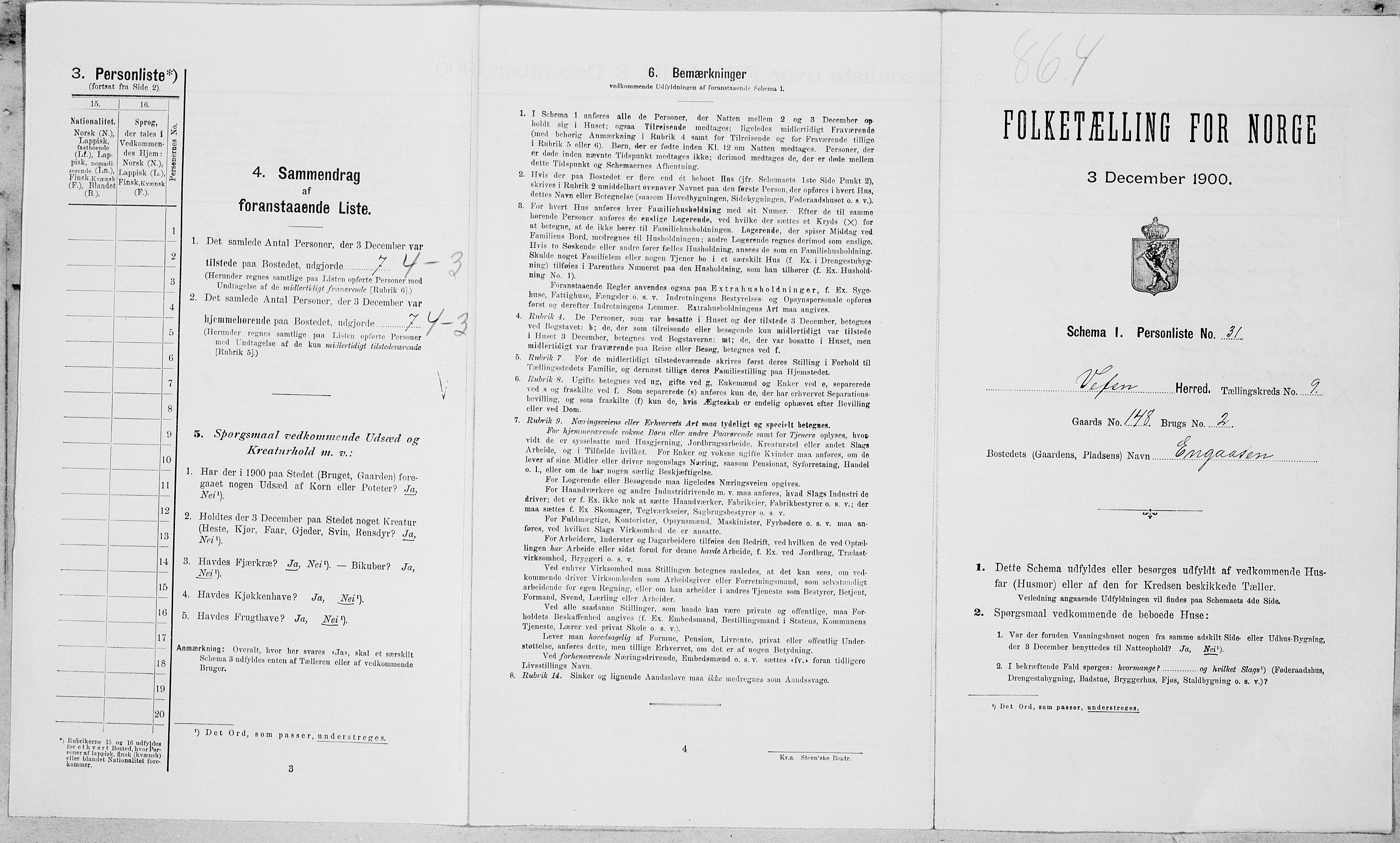 SAT, Folketelling 1900 for 1824 Vefsn herred, 1900, s. 817