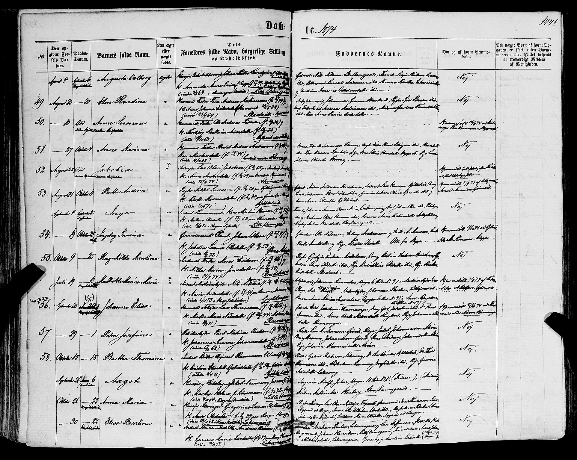 Askøy Sokneprestembete, AV/SAB-A-74101/H/Ha/Haa/Haaa/L0009: Ministerialbok nr. A 9, 1863-1877, s. 144b
