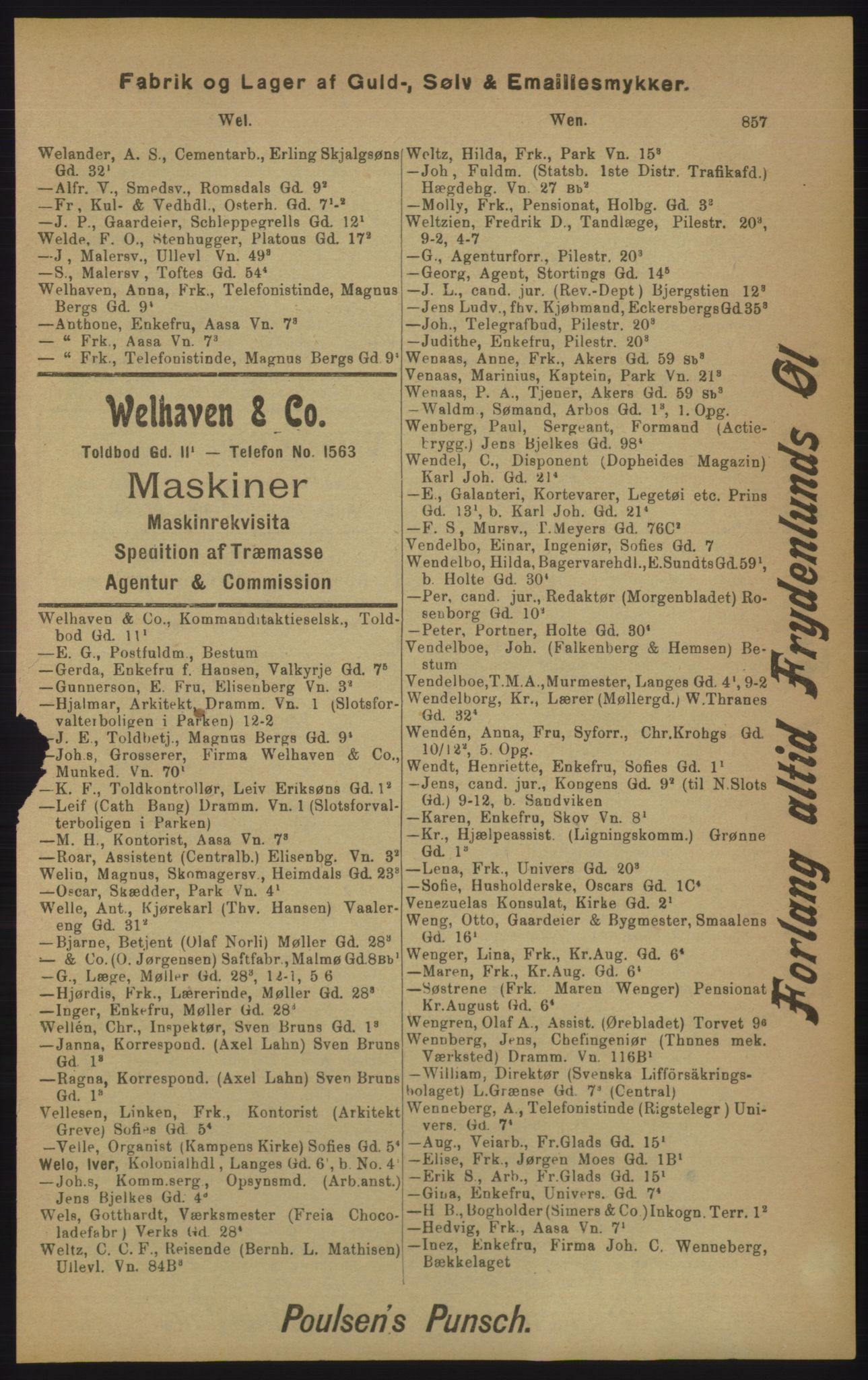 Kristiania/Oslo adressebok, PUBL/-, 1905, s. 857