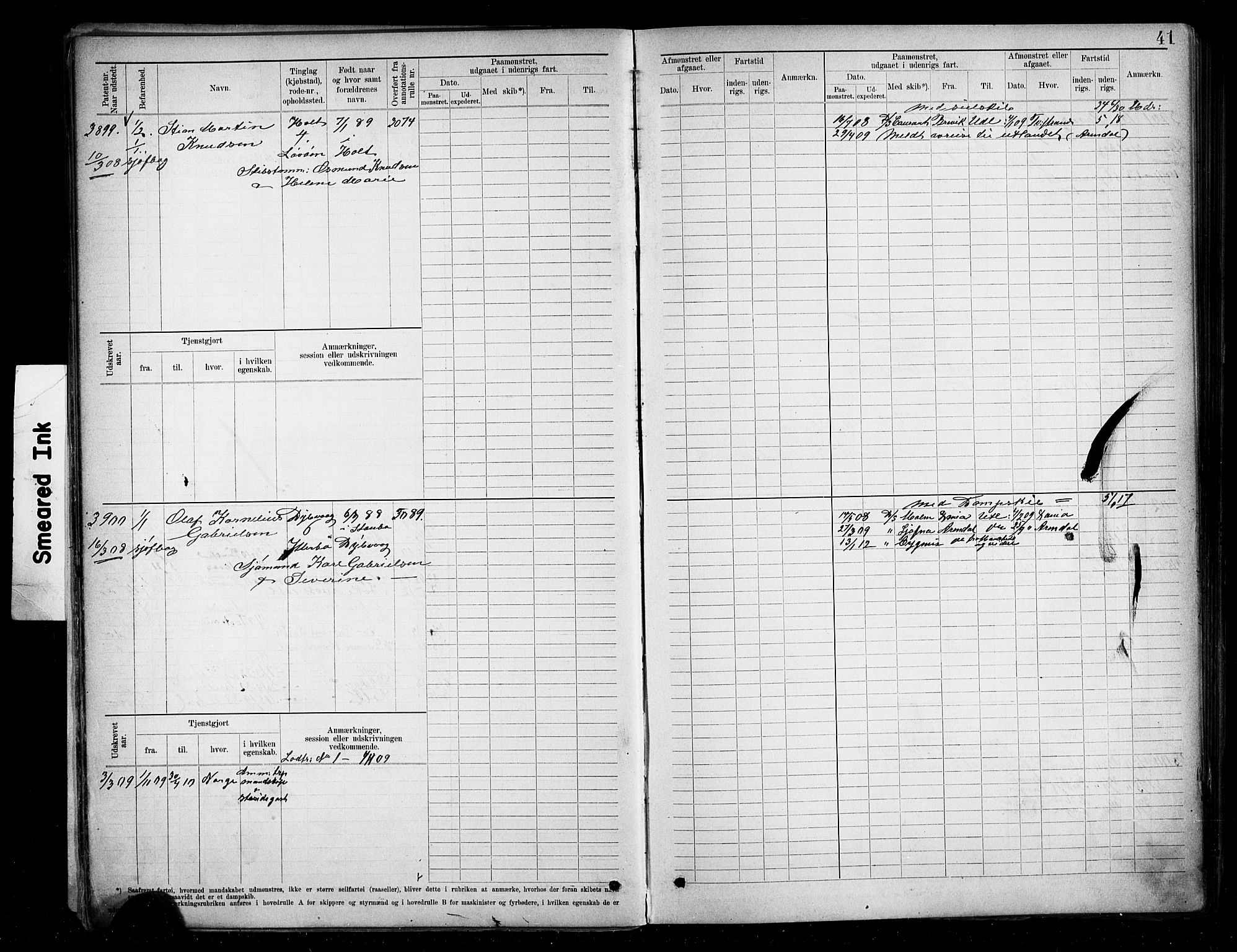 Tvedestrand mønstringskrets, AV/SAK-2031-0011/F/Fb/L0020: Hovedrulle A nr 3819-4409, U-36, 1906-1918, s. 44