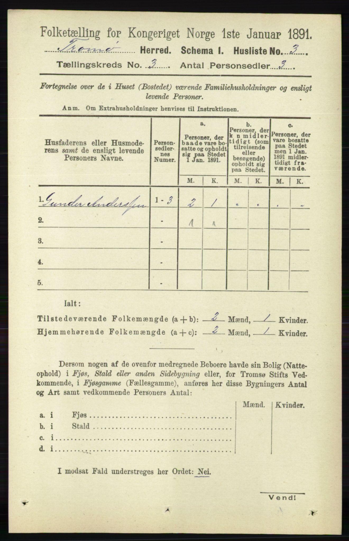 RA, Folketelling 1891 for 0921 Tromøy herred, 1891, s. 893