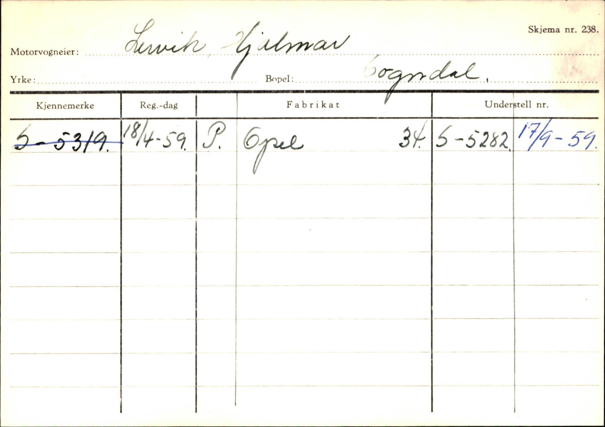 Statens vegvesen, Sogn og Fjordane vegkontor, AV/SAB-A-5301/4/F/L0124: Eigarregister Sogndal A-U, 1945-1975, s. 1521