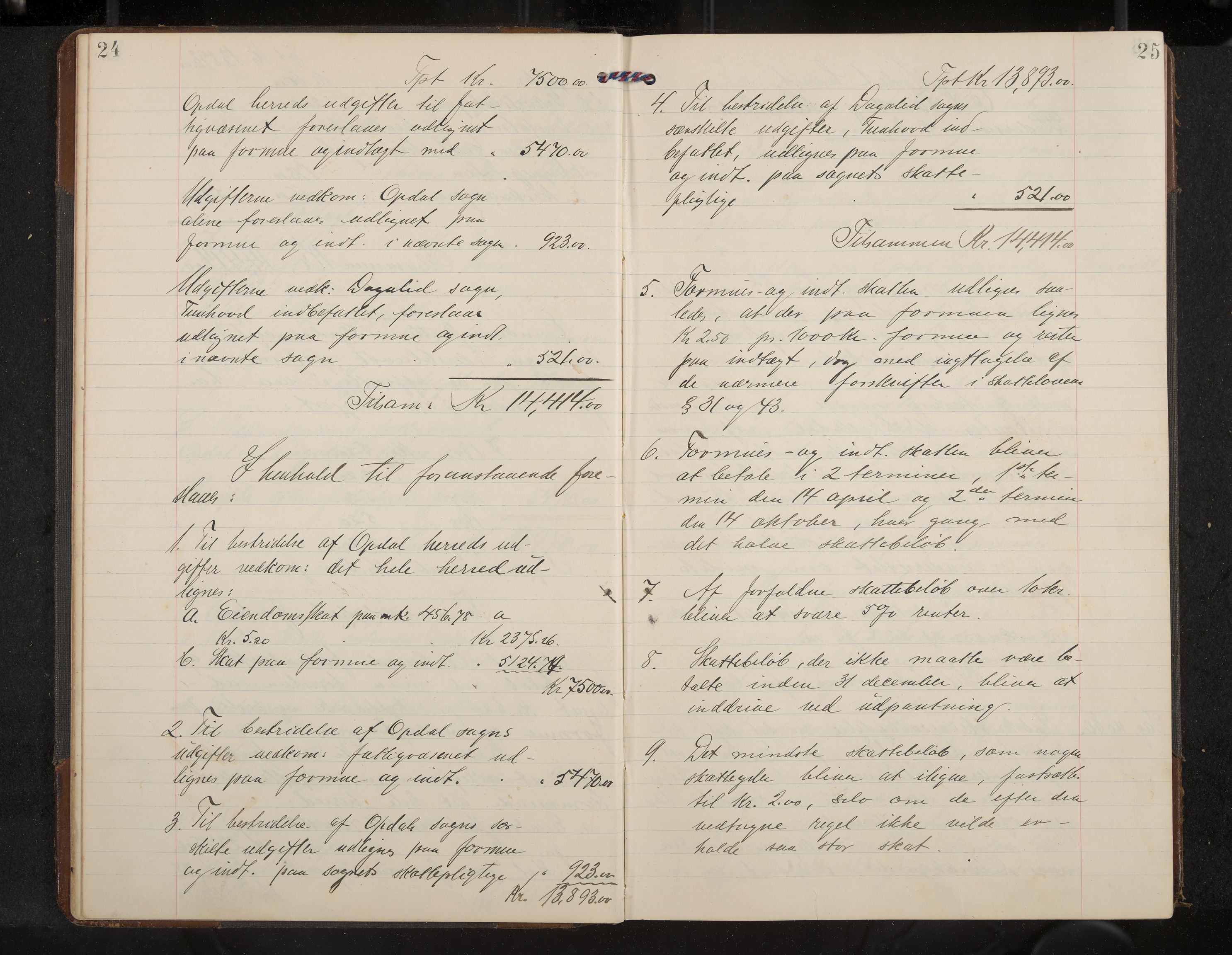 Uvdal formannskap og sentraladministrasjon, IKAK/0634021/A/Aa/L0002: Møtebok, 1909-1915, s. 24-25