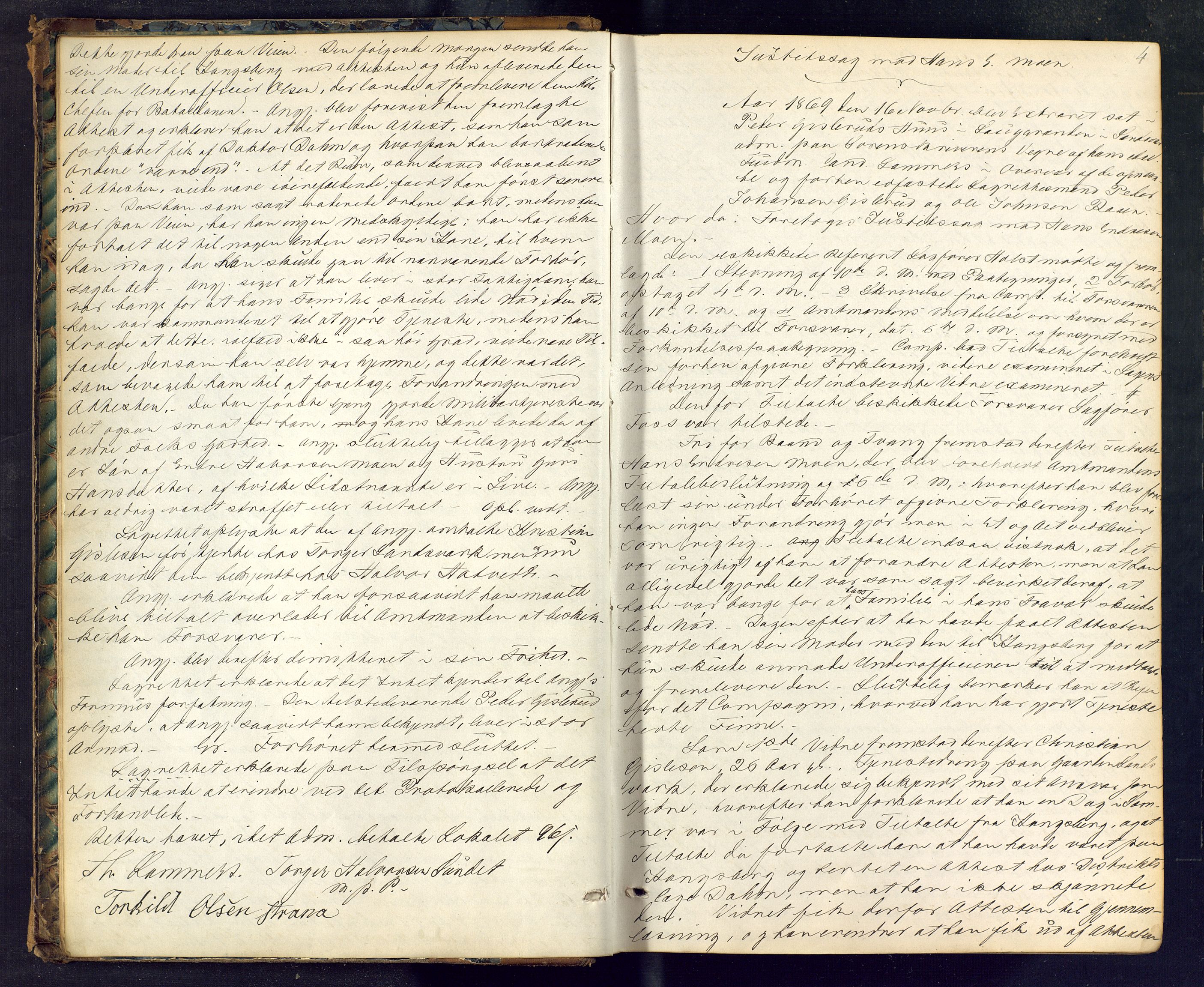 Numedal og Sandsvær sorenskriveri, AV/SAKO-A-128/F/Fc/Fca/L0010: Ekstrarettsprotokoll, 1869-1883, s. 4