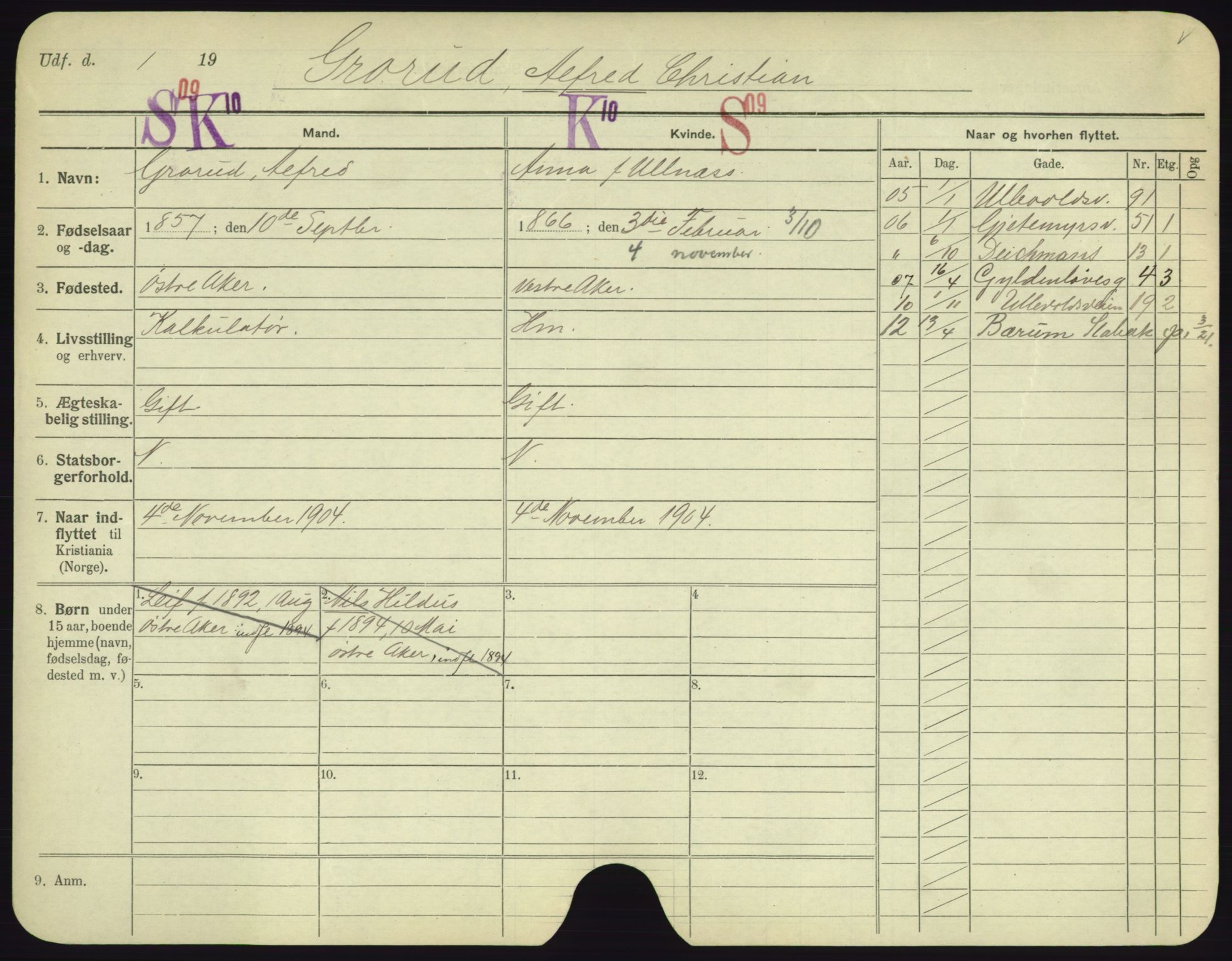 Oslo folkeregister, Registerkort, SAO/A-11715/F/Fa/Fac/L0003: Menn, 1906-1914, s. 628a