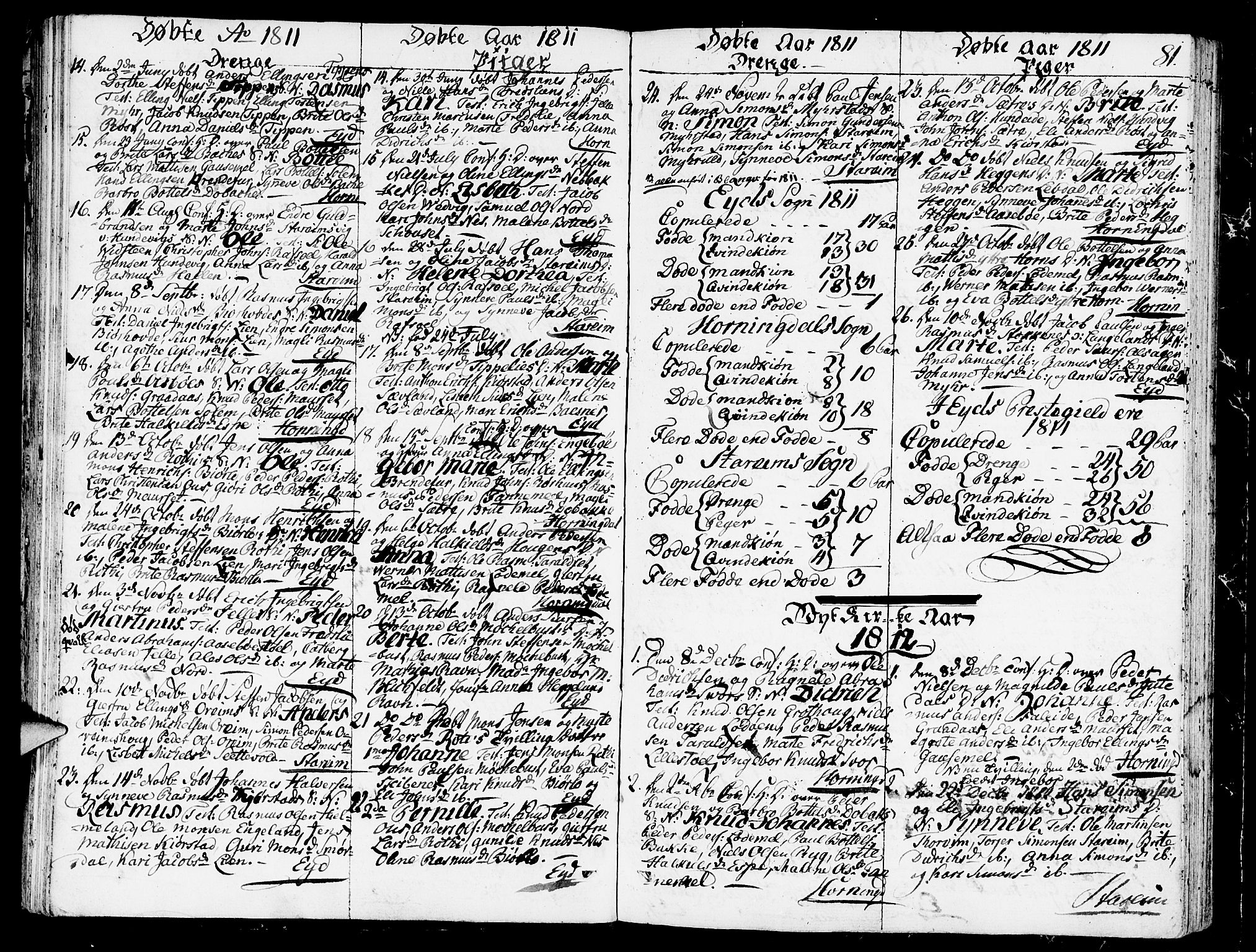 Eid sokneprestembete, AV/SAB-A-82301/H/Haa/Haaa/L0004: Ministerialbok nr. A 4, 1806-1815, s. 81