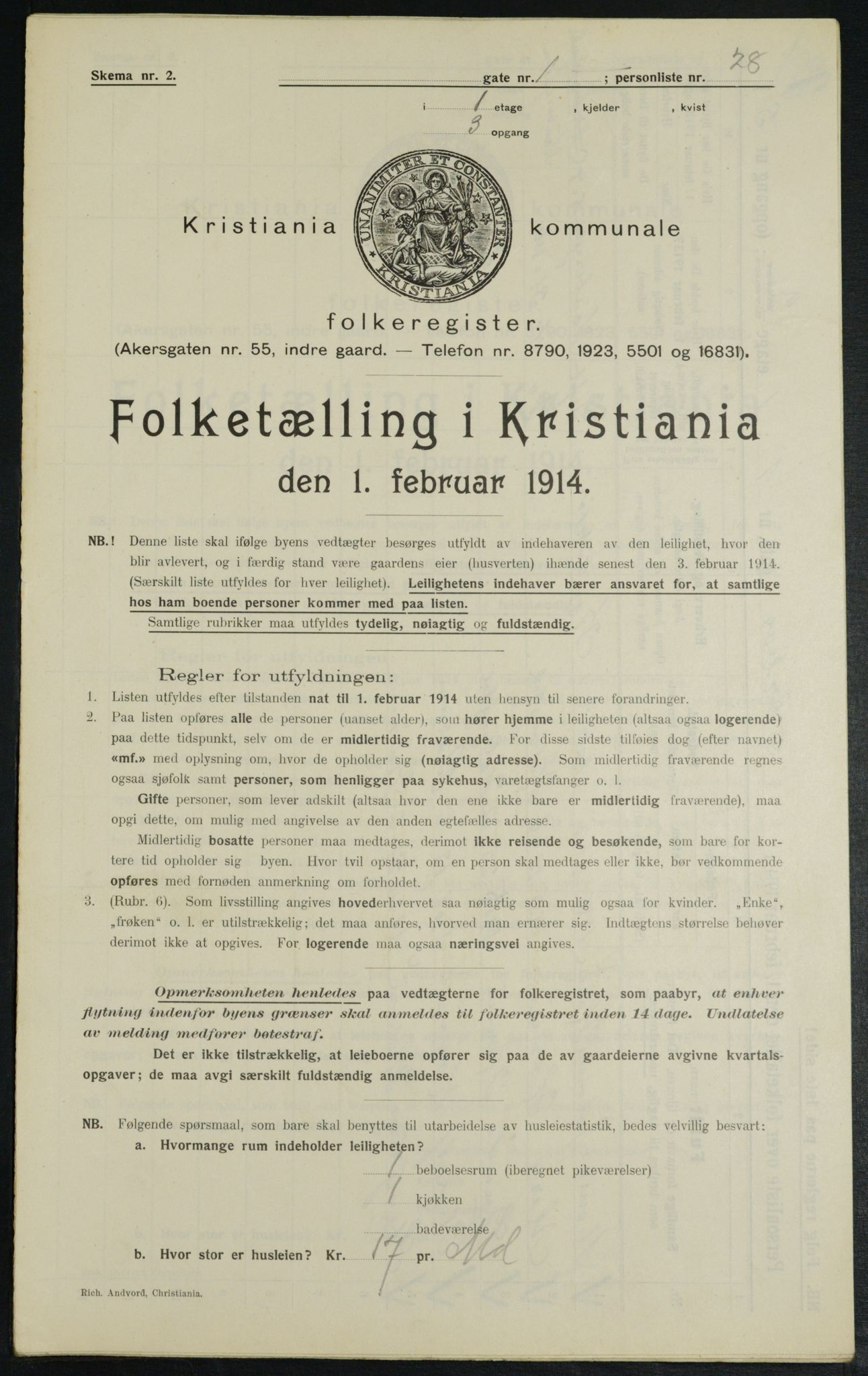 OBA, Kommunal folketelling 1.2.1914 for Kristiania, 1914, s. 1736