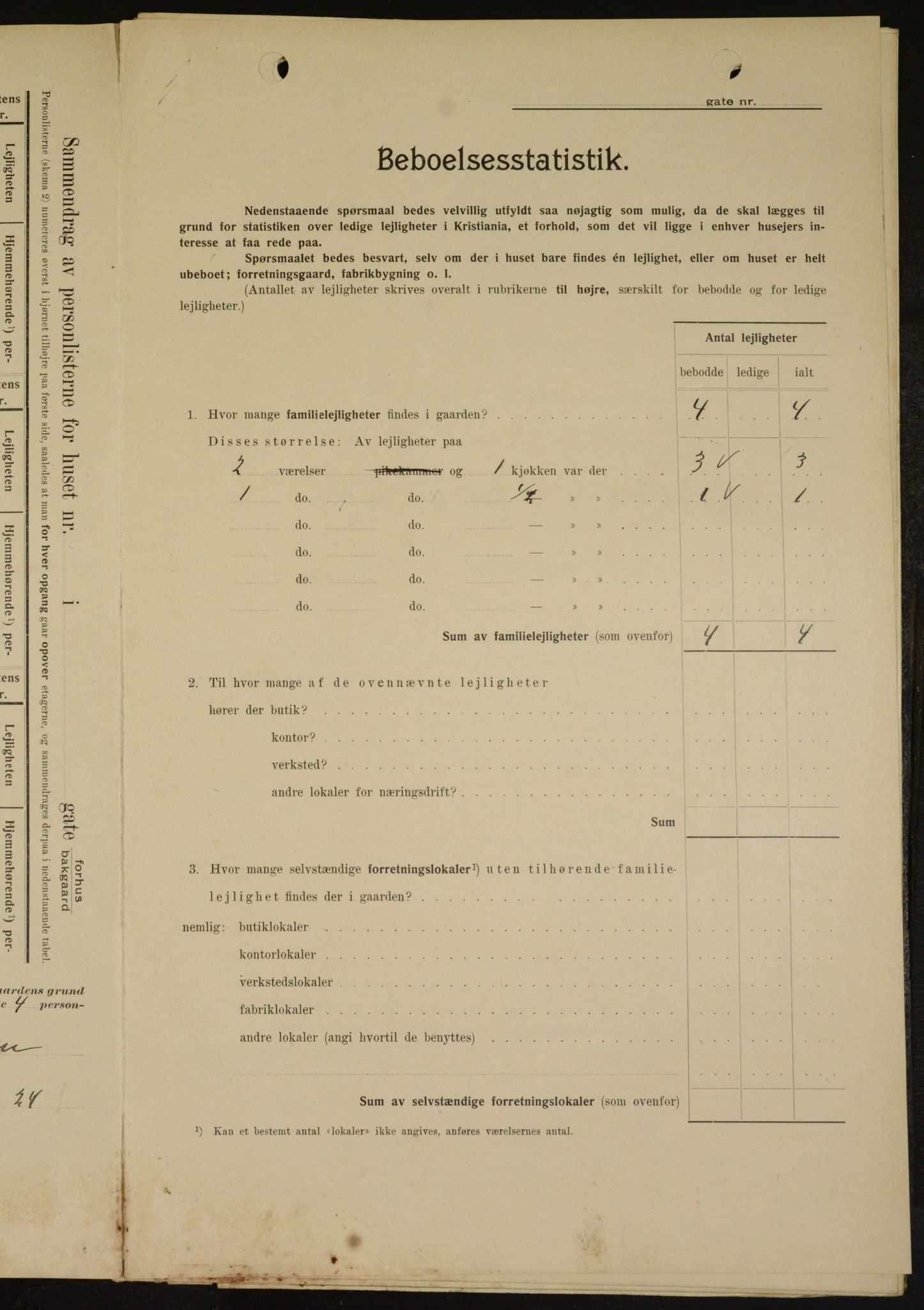 OBA, Kommunal folketelling 1.2.1909 for Kristiania kjøpstad, 1909, s. 39961