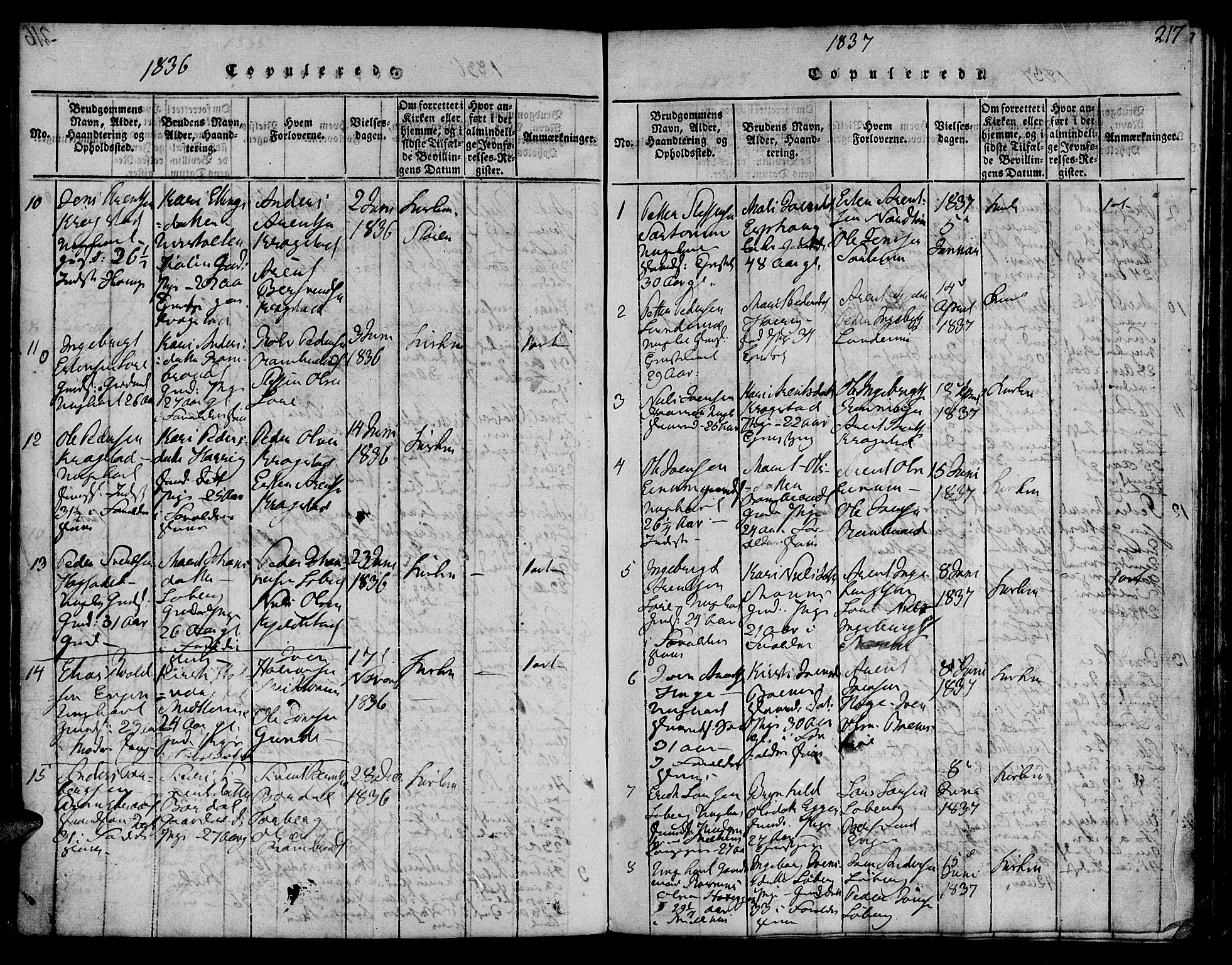 Ministerialprotokoller, klokkerbøker og fødselsregistre - Sør-Trøndelag, AV/SAT-A-1456/692/L1102: Ministerialbok nr. 692A02, 1816-1842, s. 217