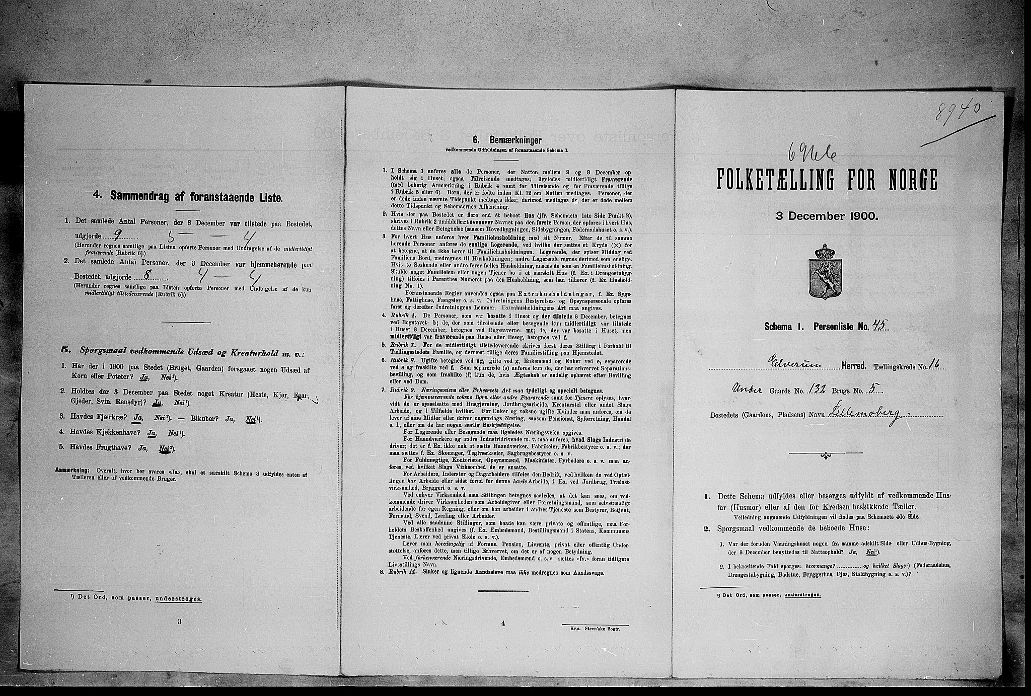 SAH, Folketelling 1900 for 0427 Elverum herred, 1900, s. 156