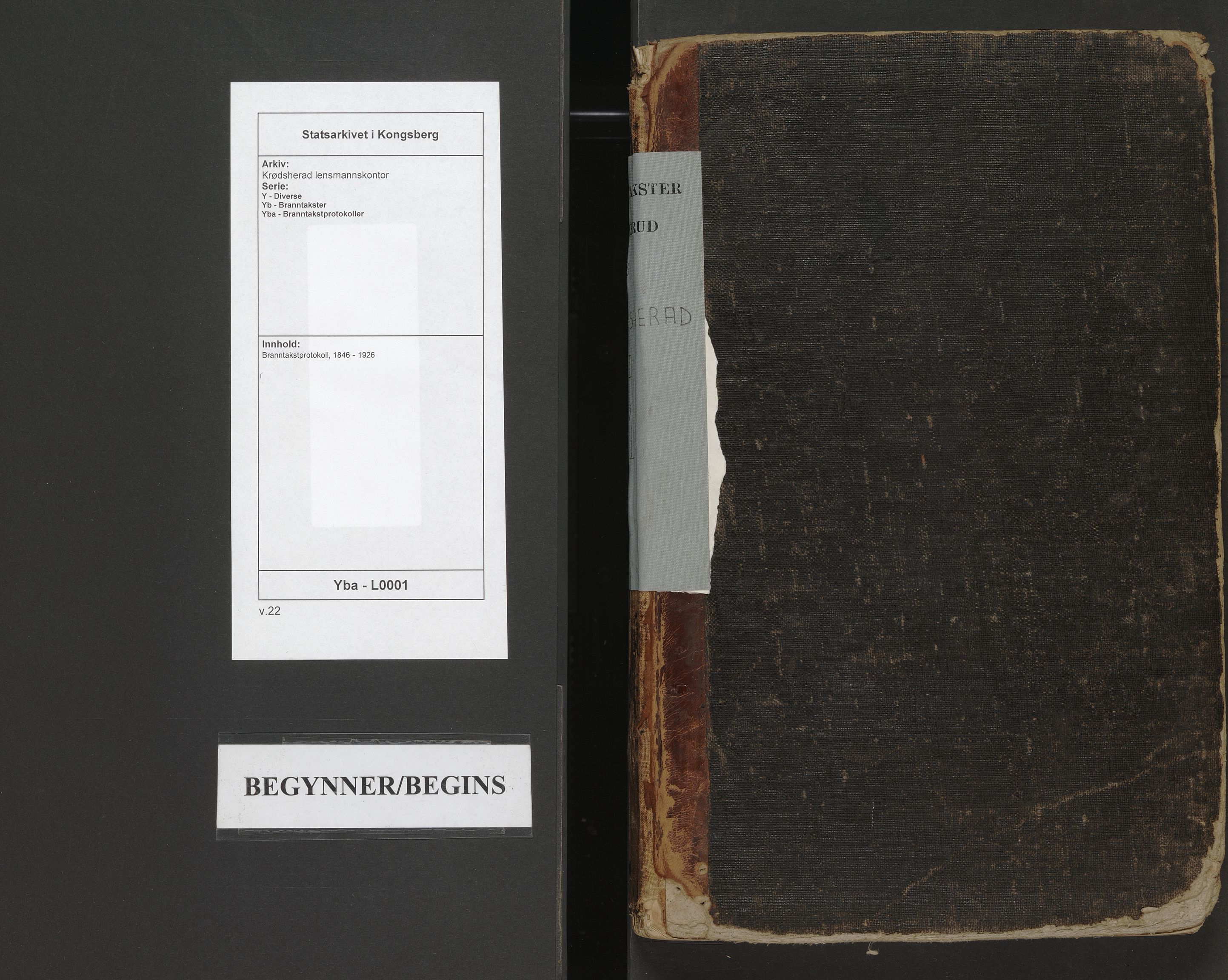 Krødsherad lensmannskontor, AV/SAKO-A-506/Y/Yb/Yba/L0001: Branntakstprotokoll, 1846-1926