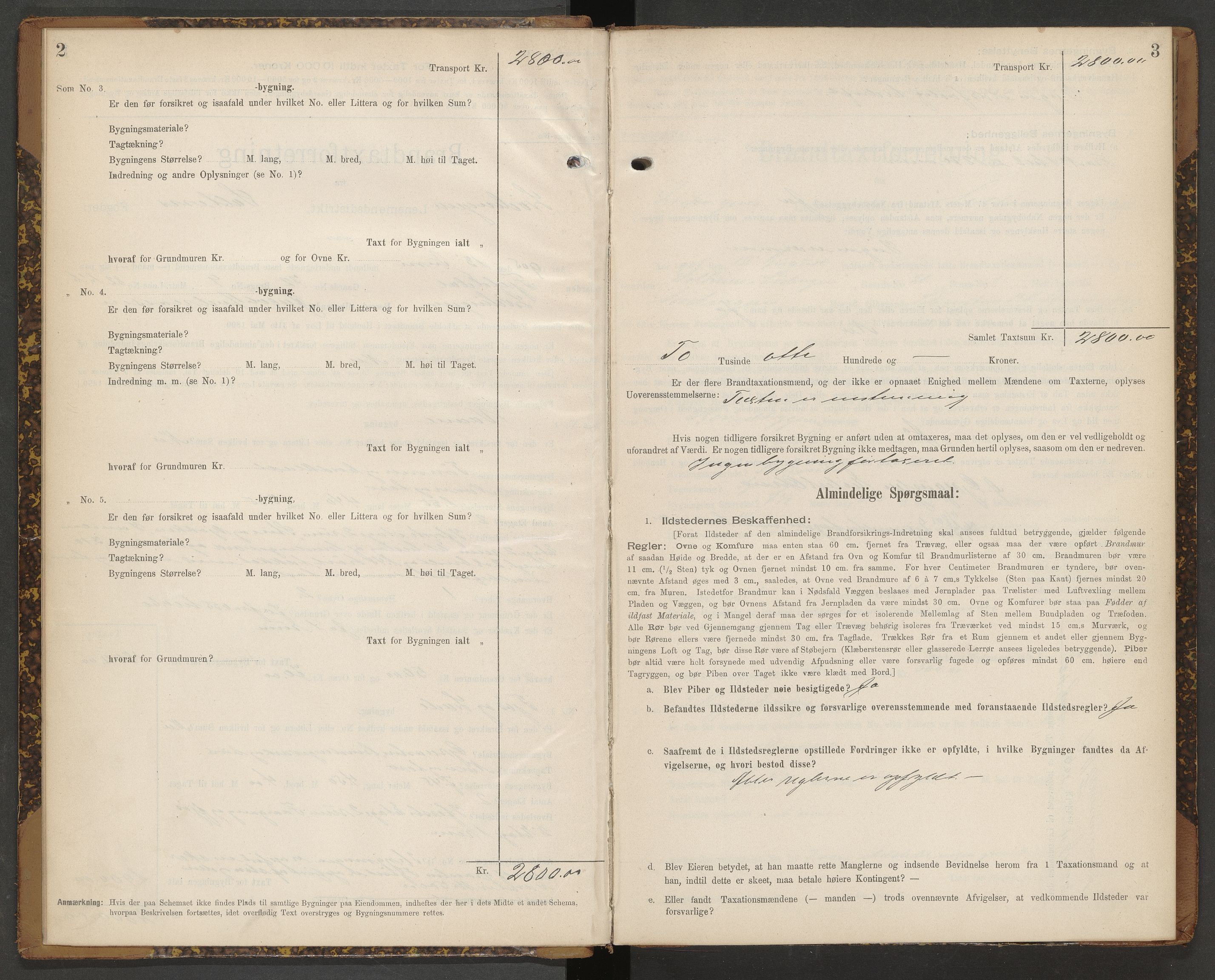 Norges Brannkasse Lødingen og Tjeldsund, AV/SAT-A-5583/Fb/L0003: Branntakstprotokoll, 1905-1906