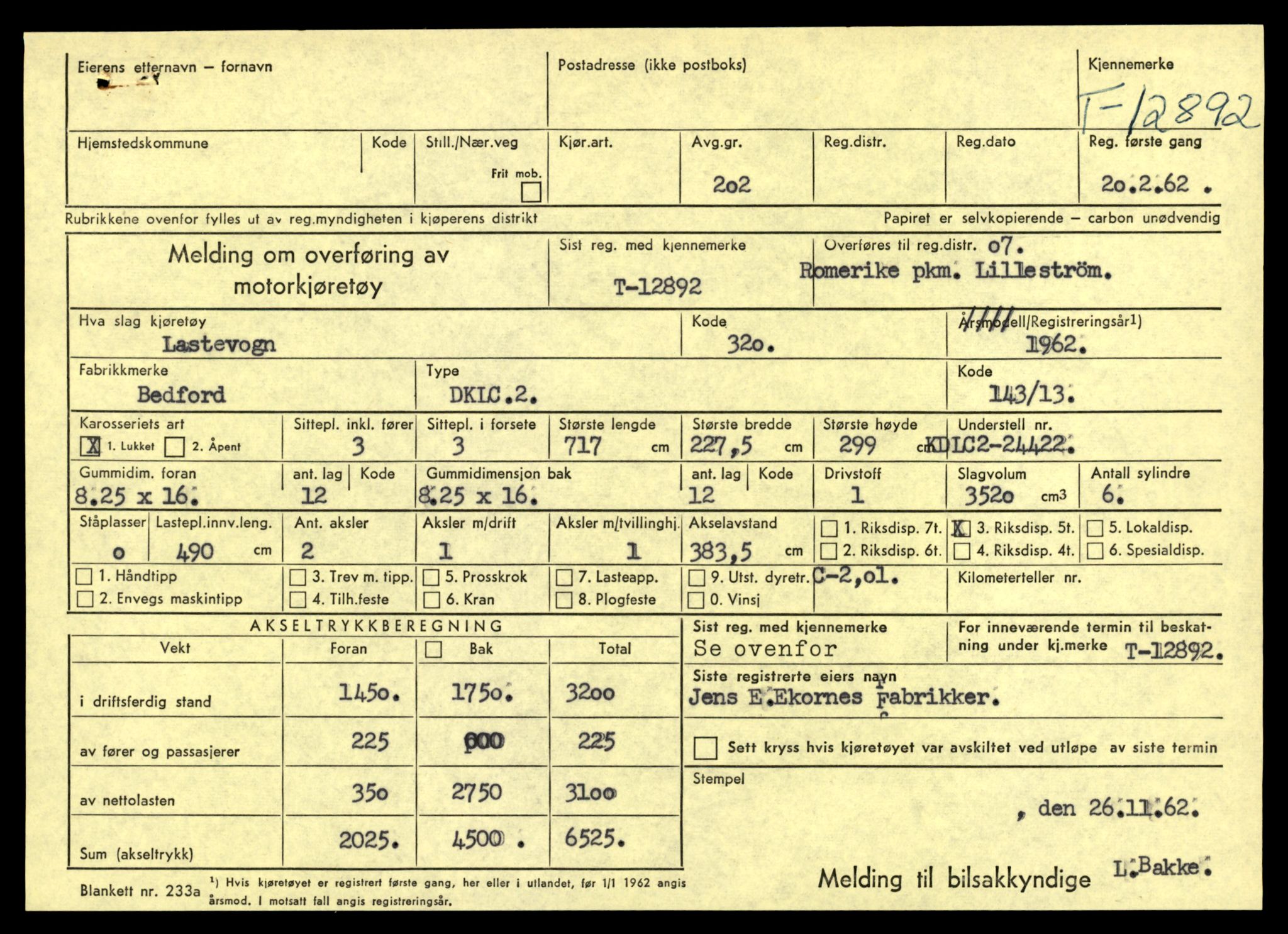Møre og Romsdal vegkontor - Ålesund trafikkstasjon, AV/SAT-A-4099/F/Fe/L0036: Registreringskort for kjøretøy T 12831 - T 13030, 1927-1998, s. 1059