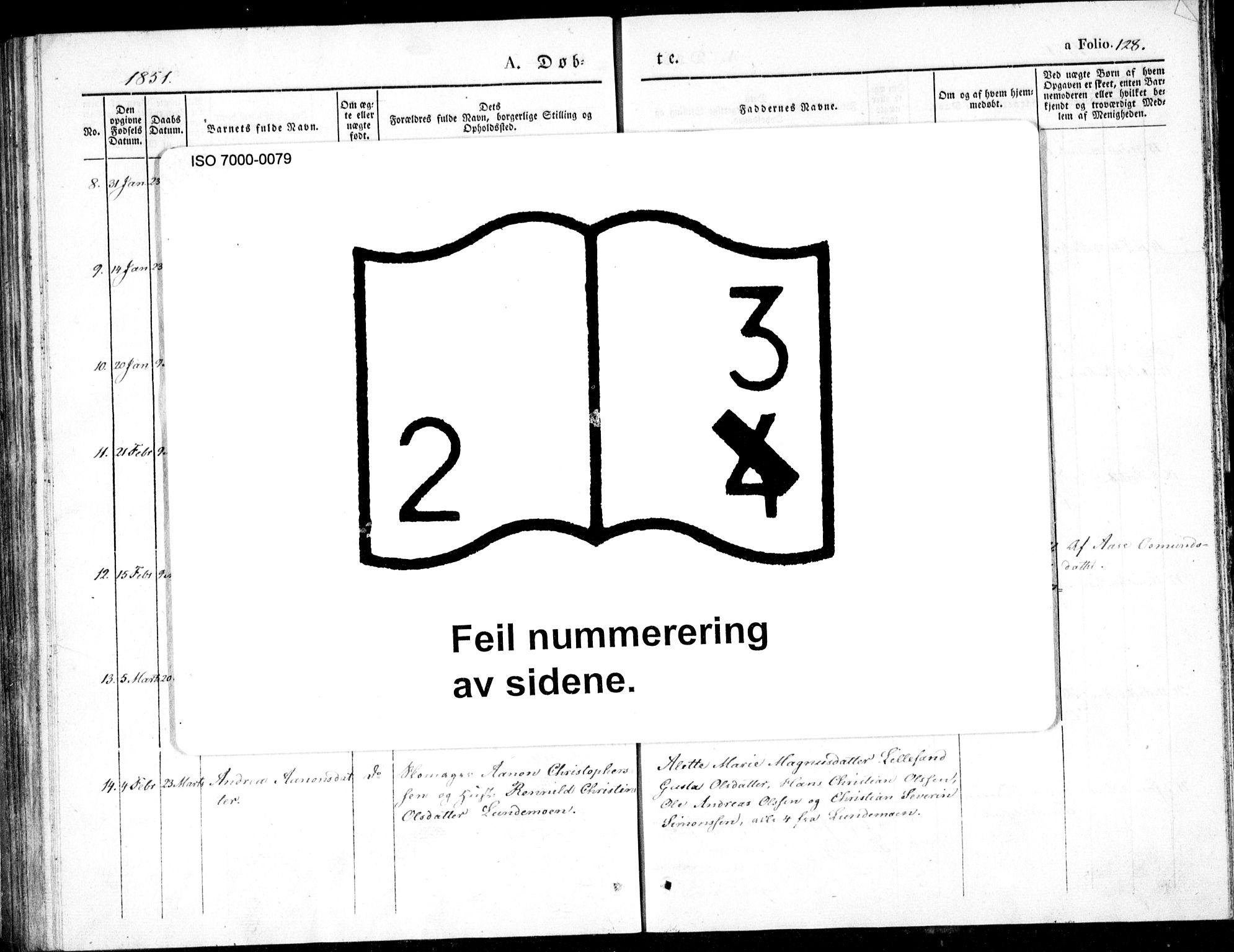 Vestre Moland sokneprestkontor, AV/SAK-1111-0046/F/Fb/Fbb/L0002: Klokkerbok nr. B 2, 1836-1851, s. 128
