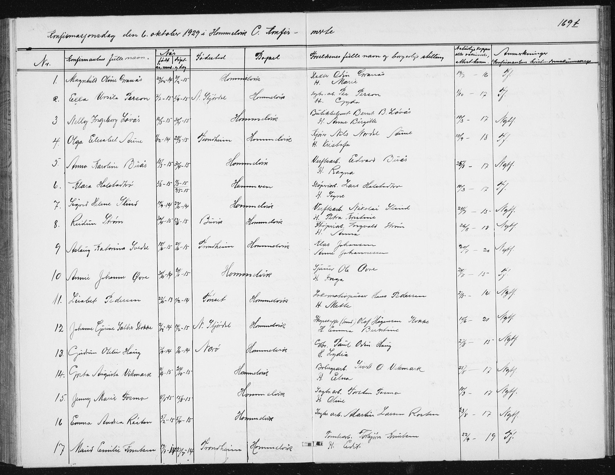 Ministerialprotokoller, klokkerbøker og fødselsregistre - Sør-Trøndelag, SAT/A-1456/617/L0431: Klokkerbok nr. 617C02, 1910-1936, s. 169