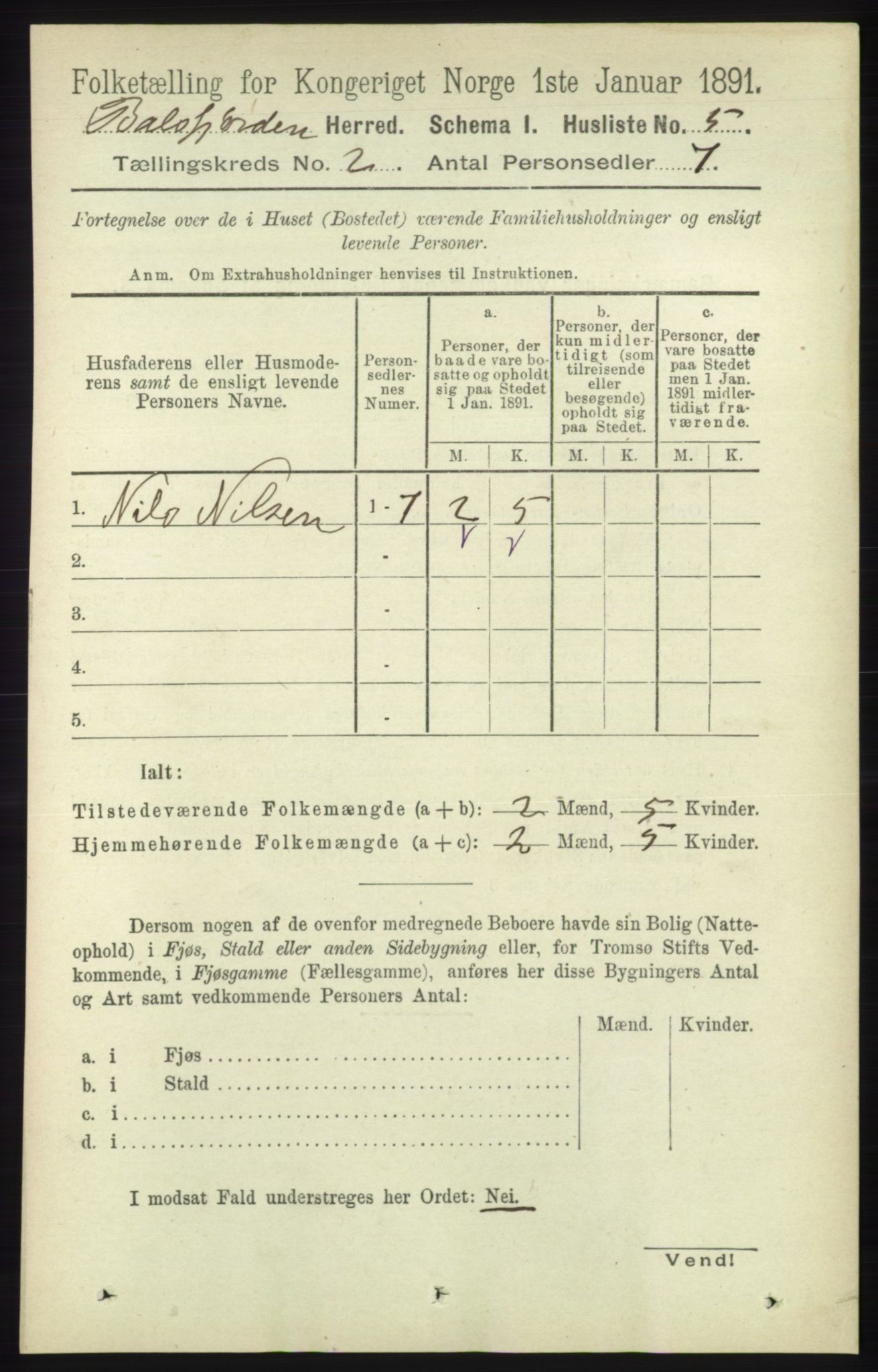 RA, Folketelling 1891 for 1933 Balsfjord herred, 1891, s. 480