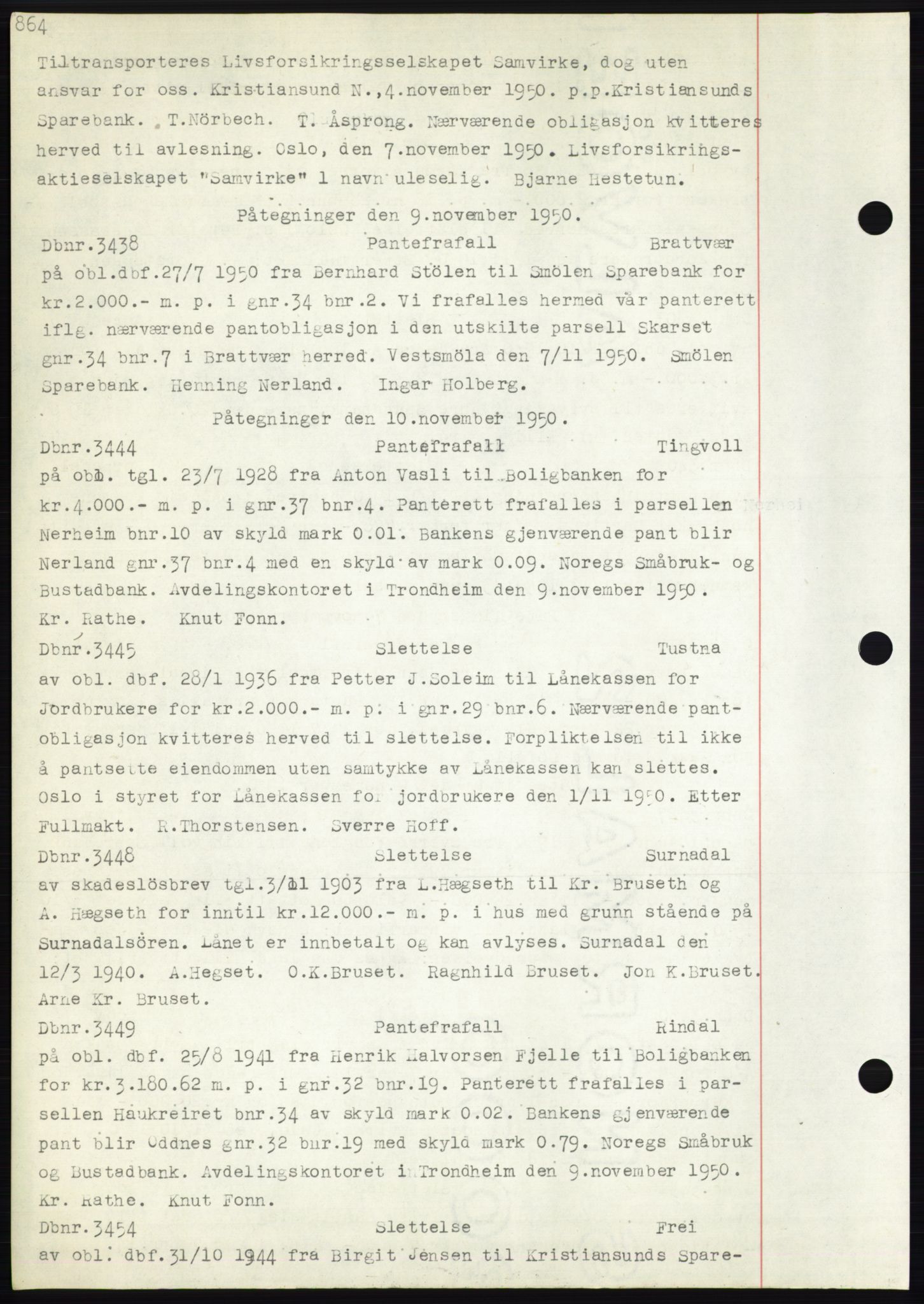 Nordmøre sorenskriveri, SAT/A-4132/1/2/2Ca: Pantebok nr. C82b, 1946-1951, Dagboknr: 3438/1950